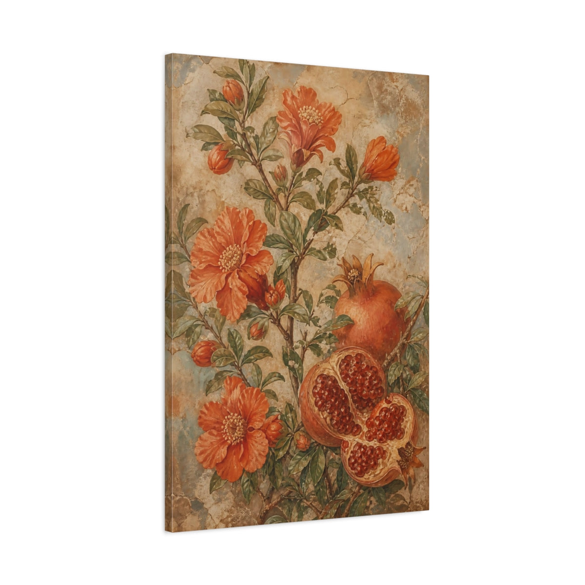 Main Mockup. Nature Pomegranate Tree Orange Pomegranate shown as canvas print