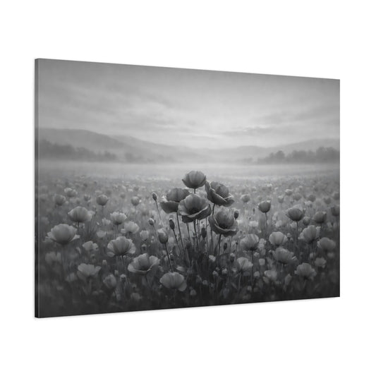 Nature Poppies Monochrome - Canvas Wall Art Print - YesArtYes