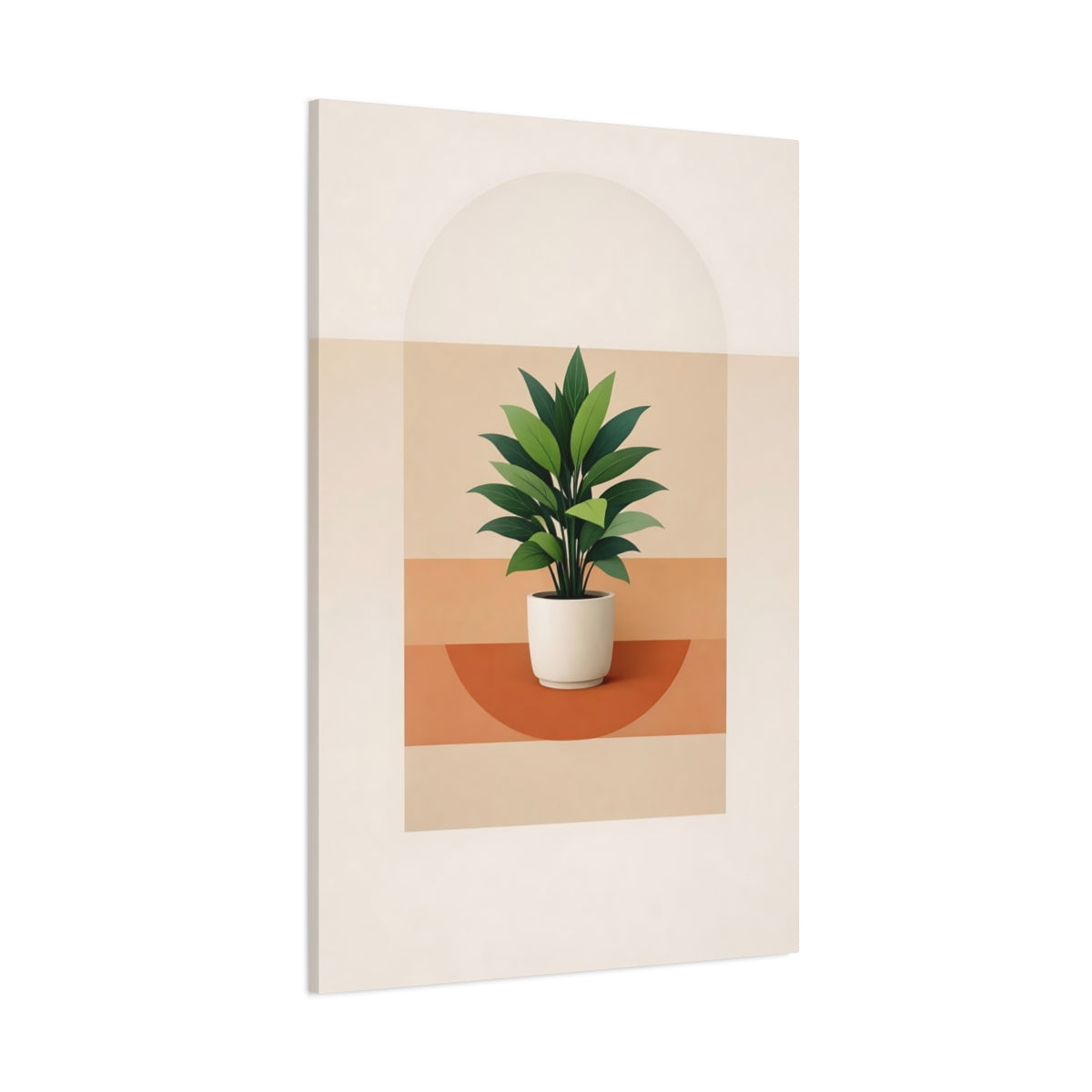 Nature Potted Plant Green And Terracotta shown as stretched canvas wall art