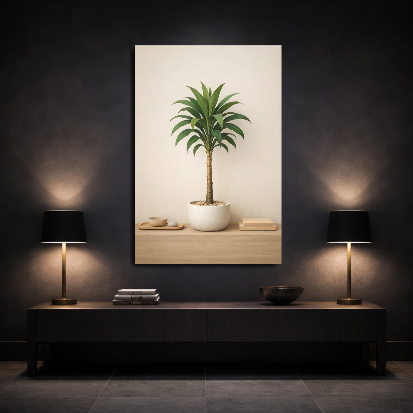 Nature Potted Plant Green Potted Plant shown as front canvas room wall art