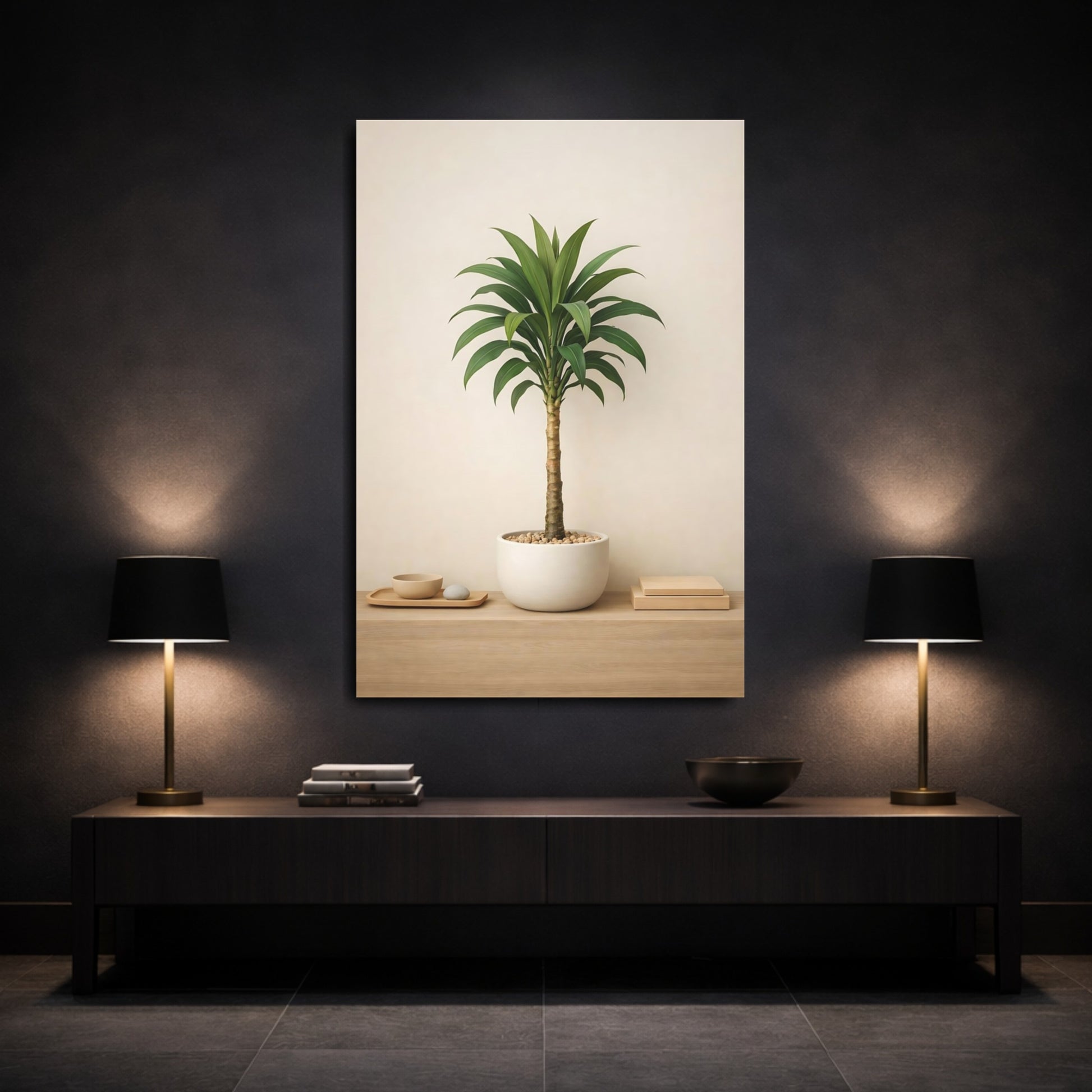 Nature Potted Plant Green Potted Plant shown as front canvas room wall art