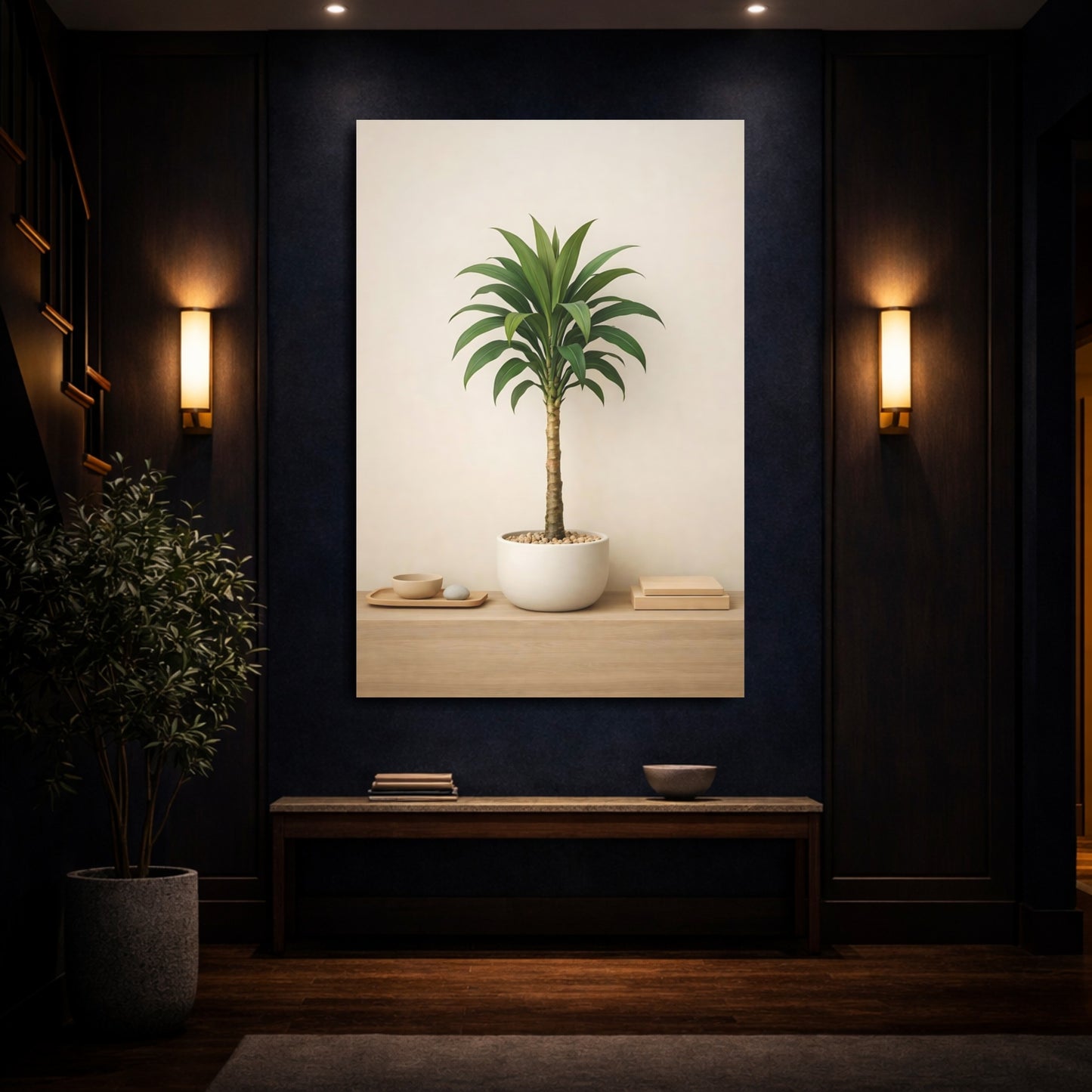 Nature Potted Plant Green Potted Plant shown as front canvas room wall art