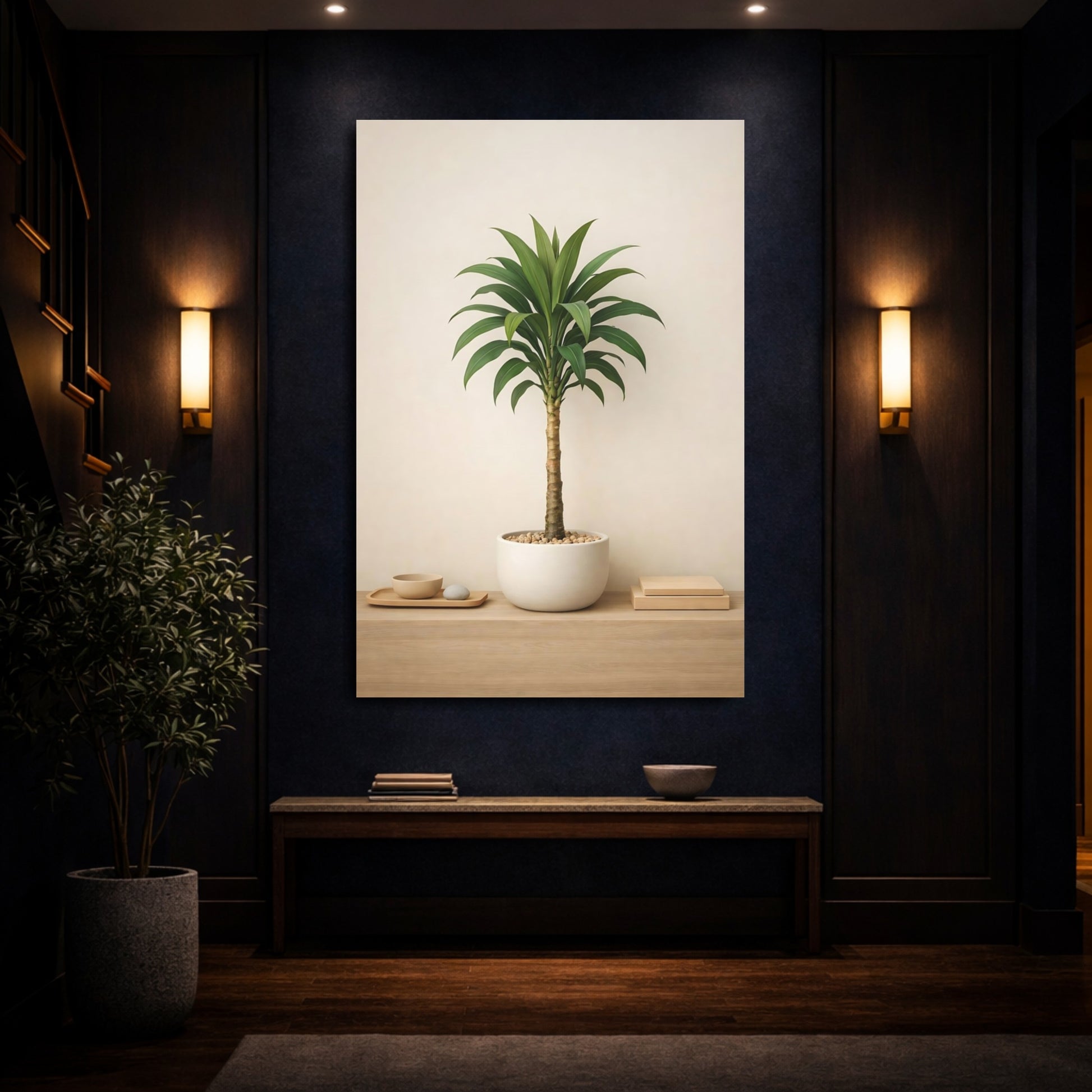 Nature Potted Plant Green Potted Plant shown as front canvas room wall art