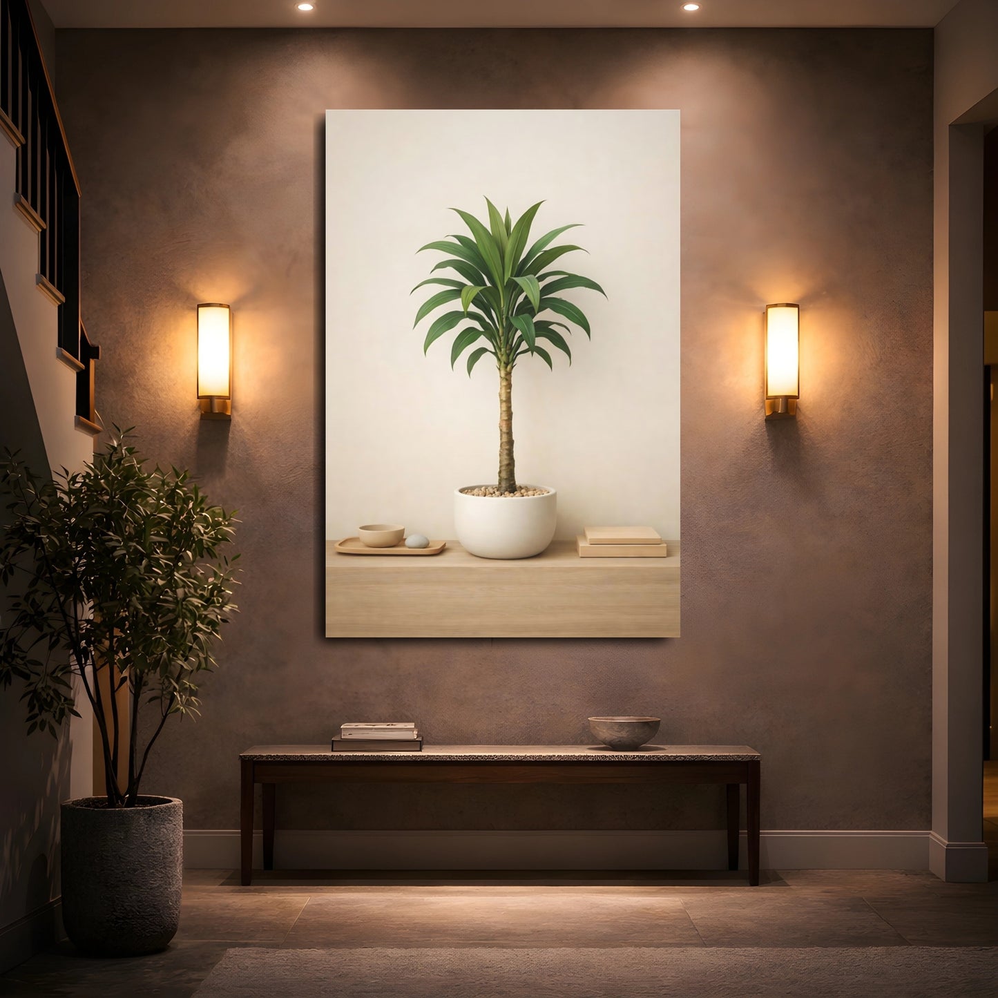 Nature Potted Plant Green Potted Plant shown as front canvas room wall art