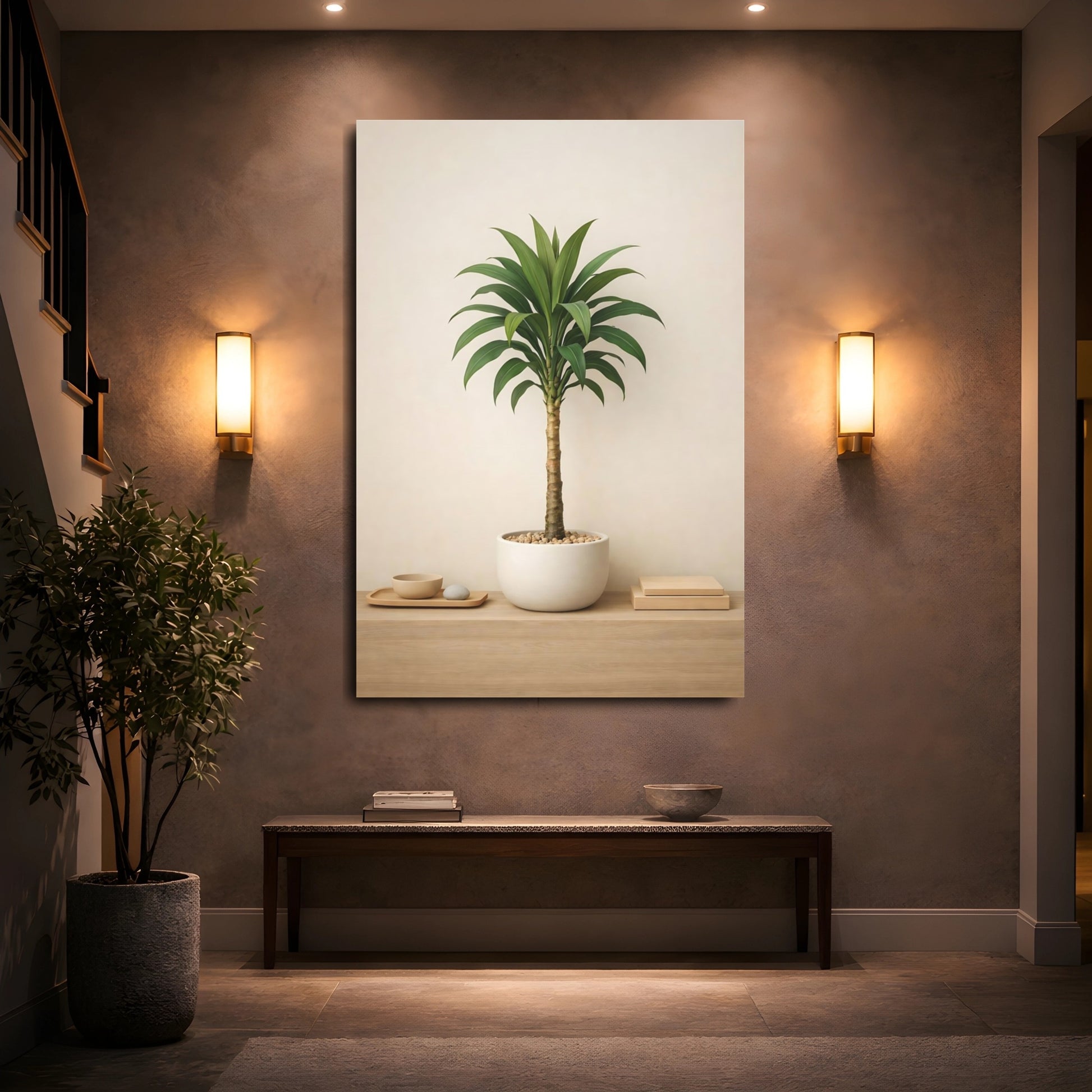 Nature Potted Plant Green Potted Plant shown as front canvas room wall art