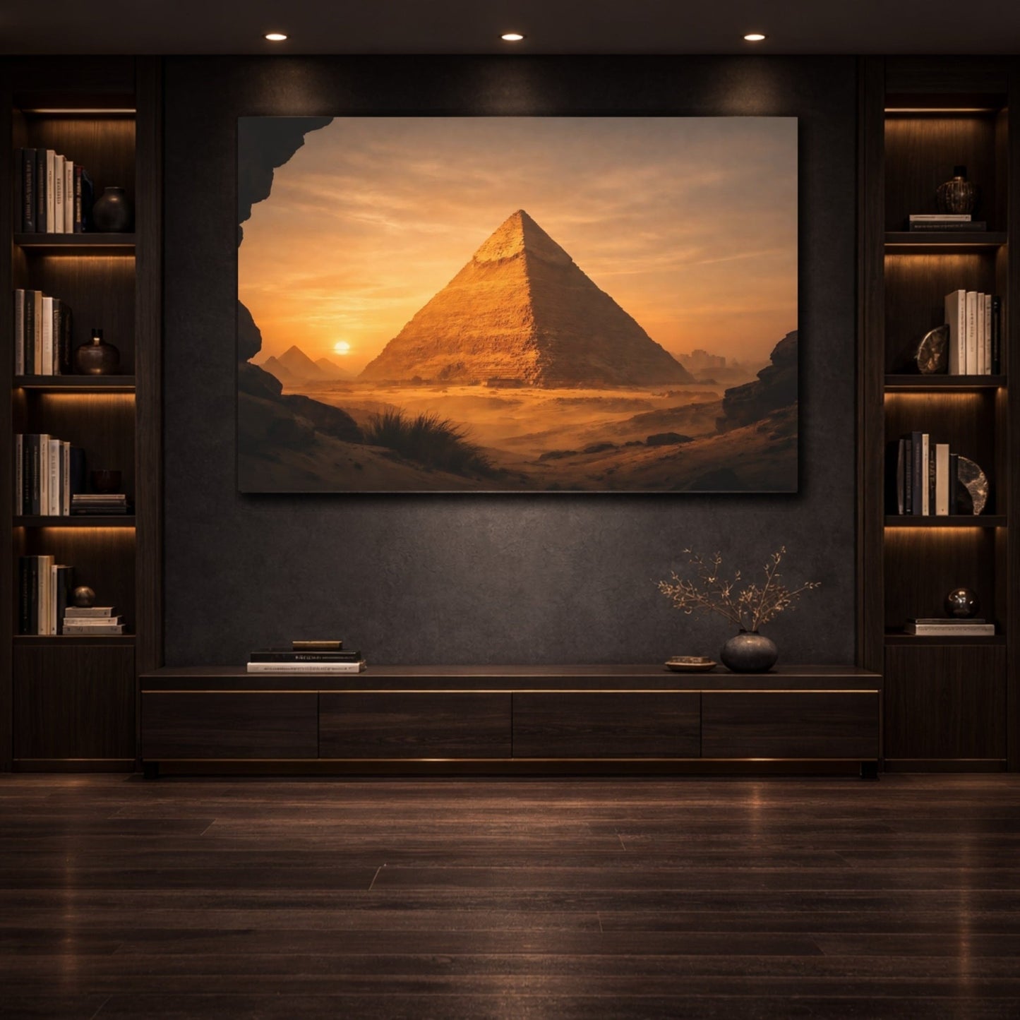 Nature Pyramid Golden - Canvas Wall Art Print - YesArtYes