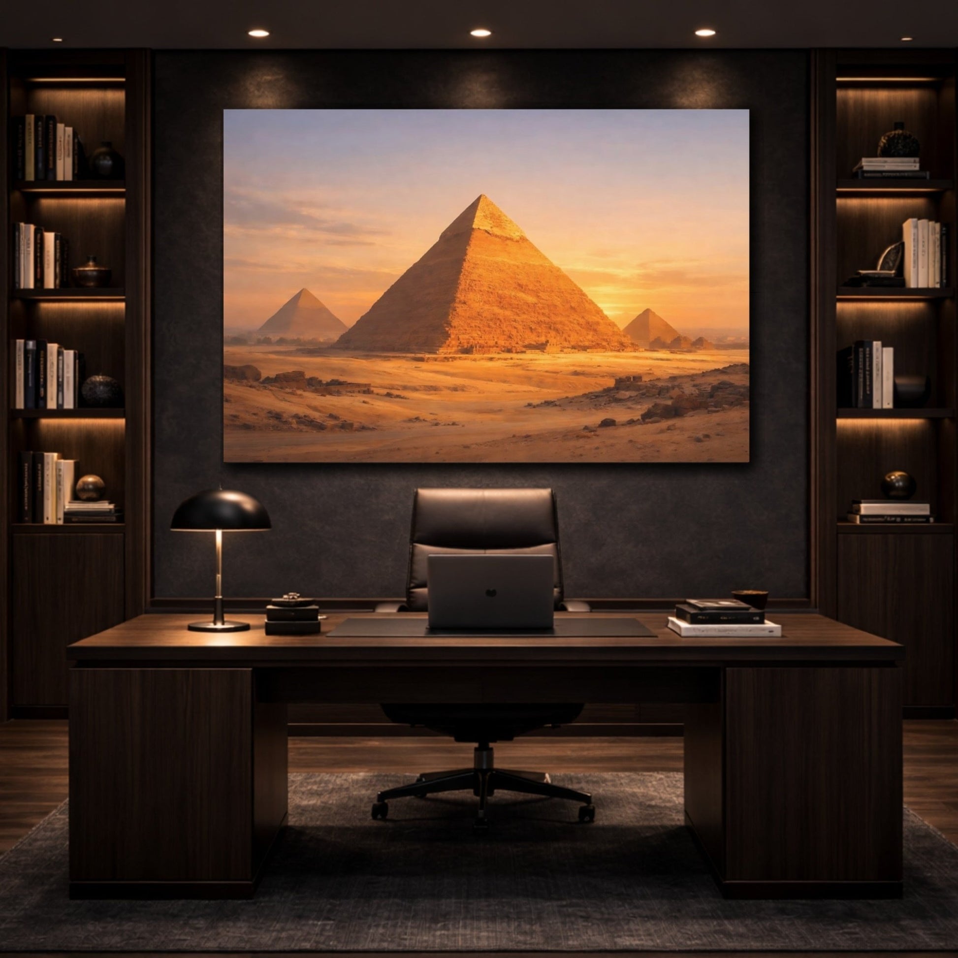 Nature Pyramids Desert Sunset - Canvas Wall Art Print - YesArtYes