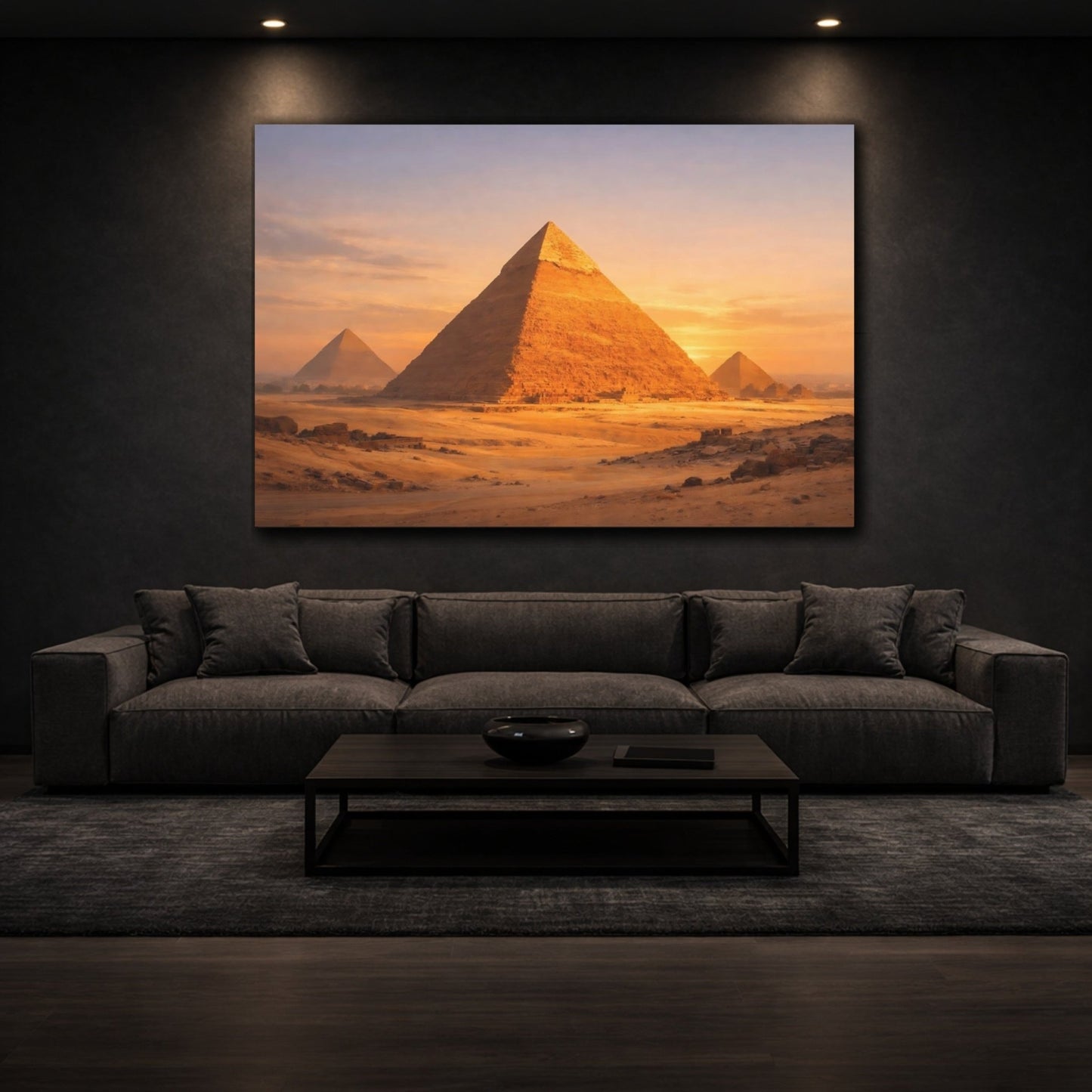 Nature Pyramids Desert Sunset - Canvas Wall Art Print - YesArtYes