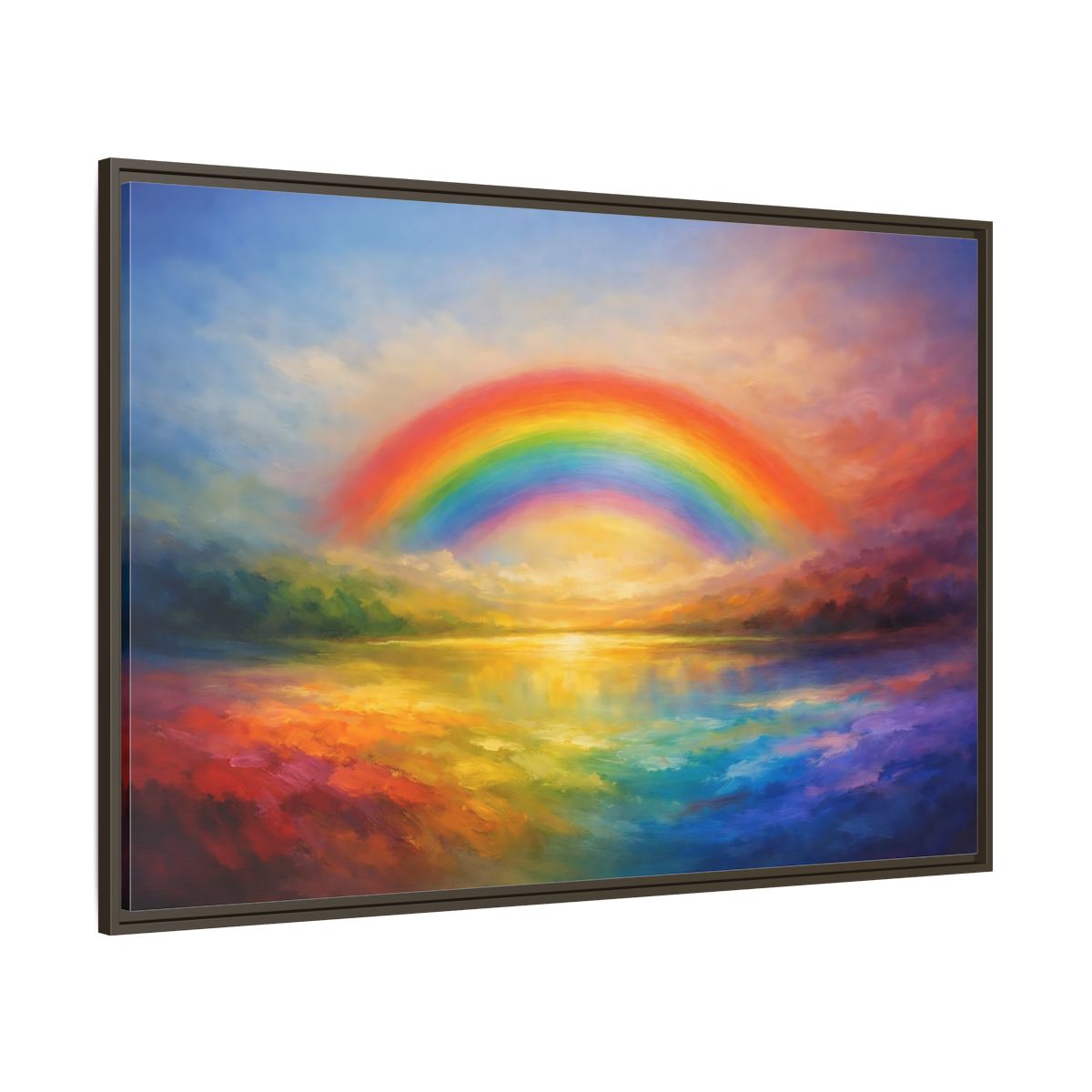 Main Mockup. Nature Rainbow Colorful Rainbow shown as stretched canvas wall art