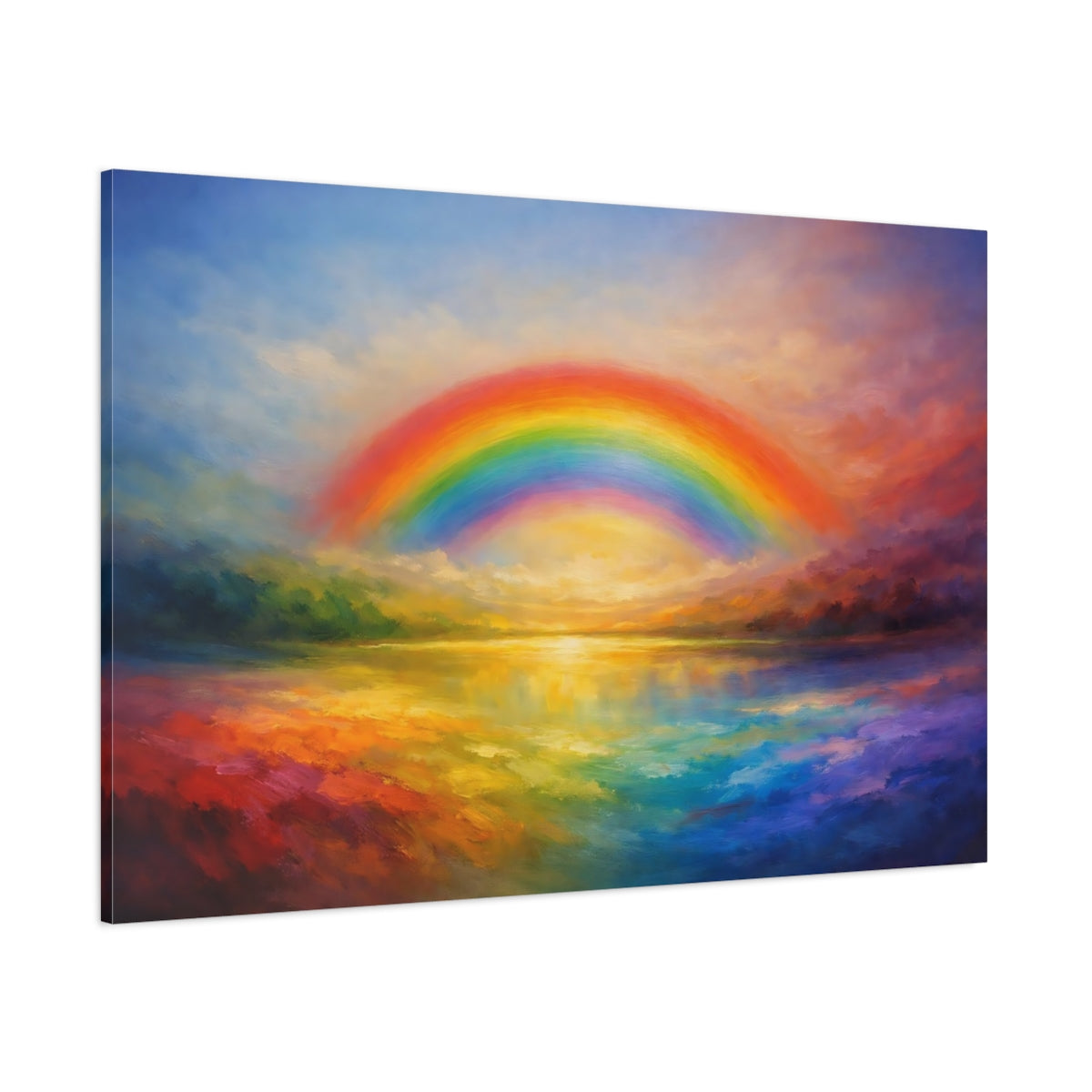 Main Mockup. Nature Rainbow Rainbow Colorful shown as stretched canvas wall art