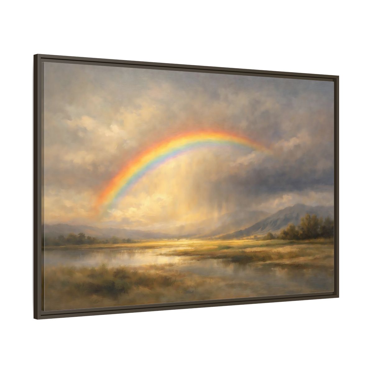 Main Mockup. Nature Rainbow Rainbow Landscape shown as stretched canvas wall art