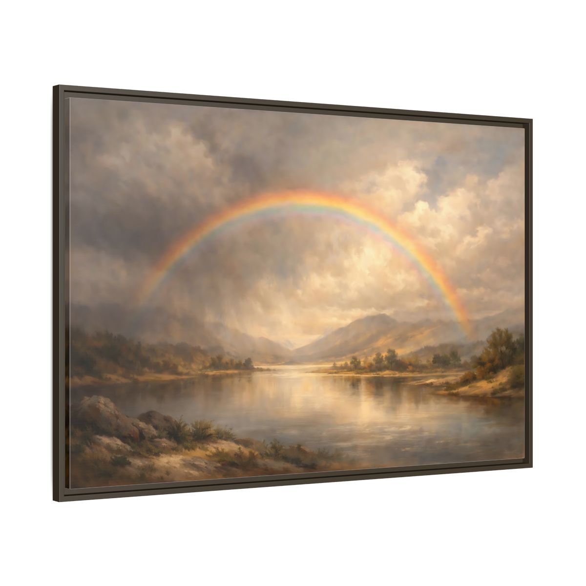 Main Mockup. Nature Rainbow Rainbow Landscape shown as stretched canvas wall art
