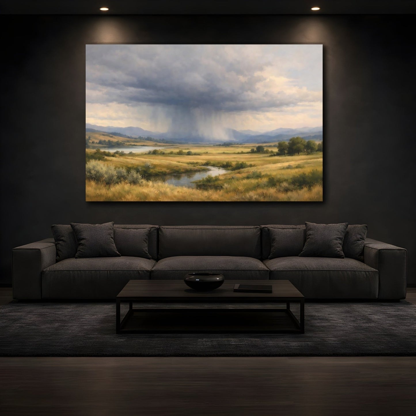 Nature Rainy Landscape Cloudy - Canvas Wall Art Print - YesArtYes