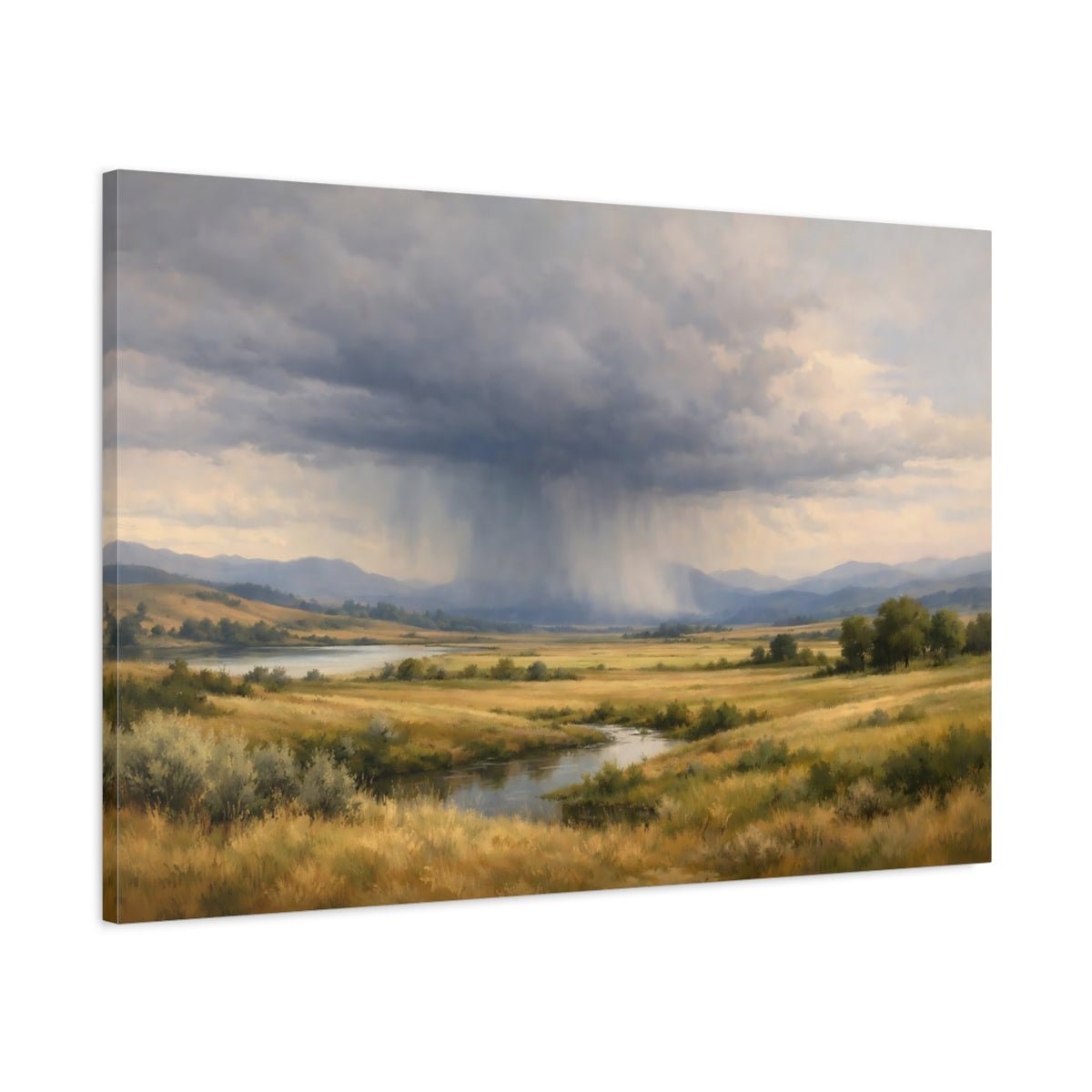 Nature Rainy Landscape Cloudy - Canvas Wall Art Print - YesArtYes