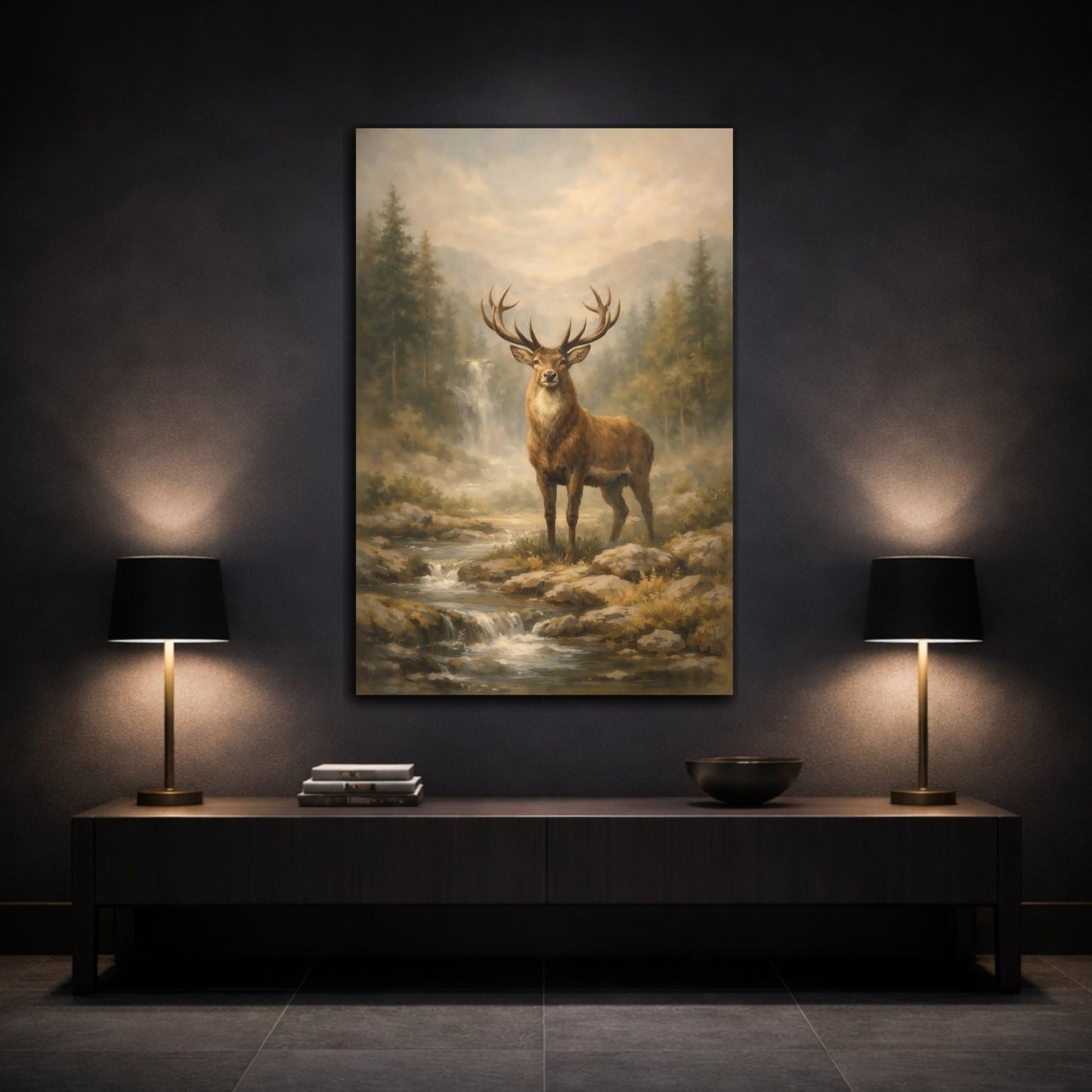 Nature Red Deer Brown - Canvas Wall Art Print - YesArtYes
