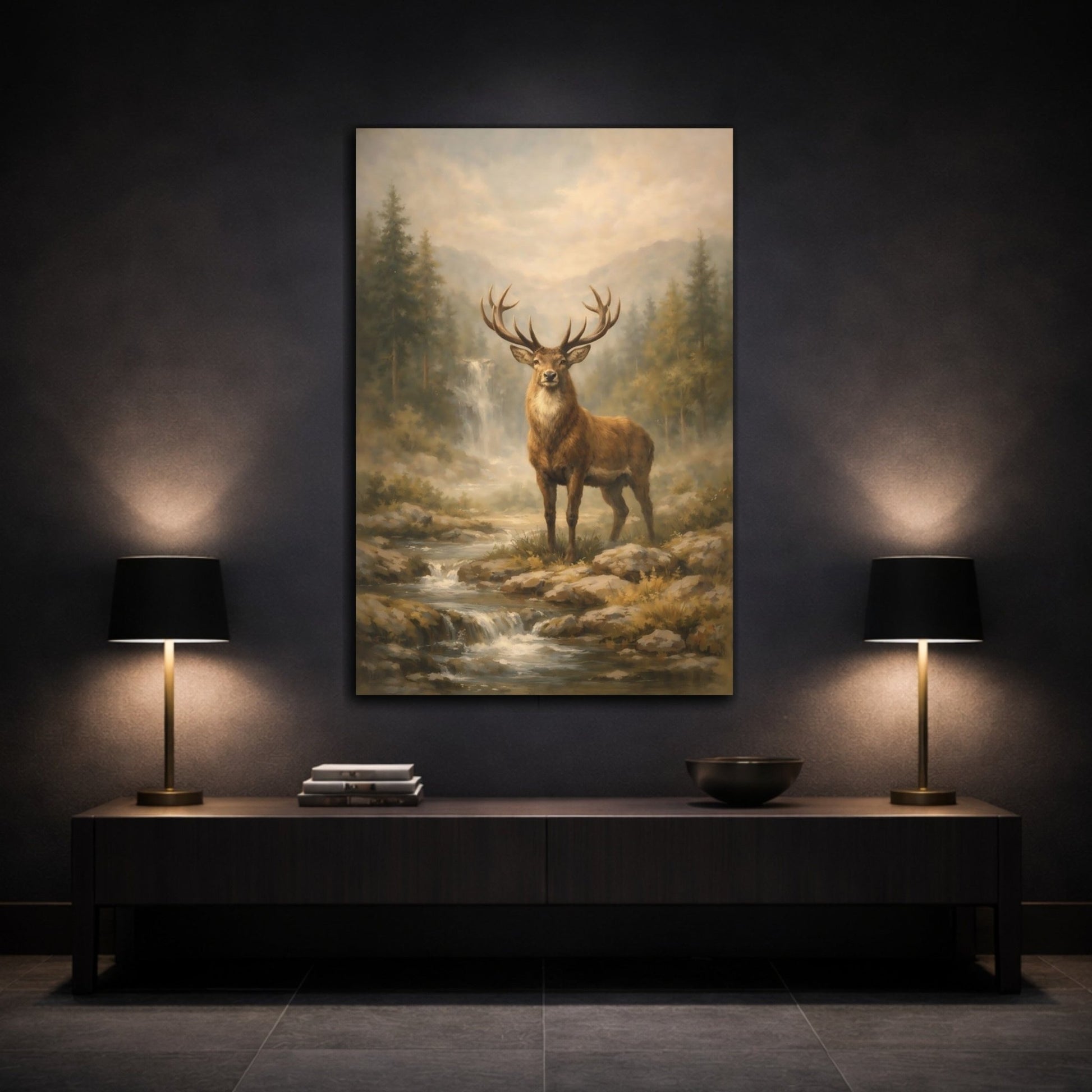Nature Red Deer Brown - Canvas Wall Art Print - YesArtYes