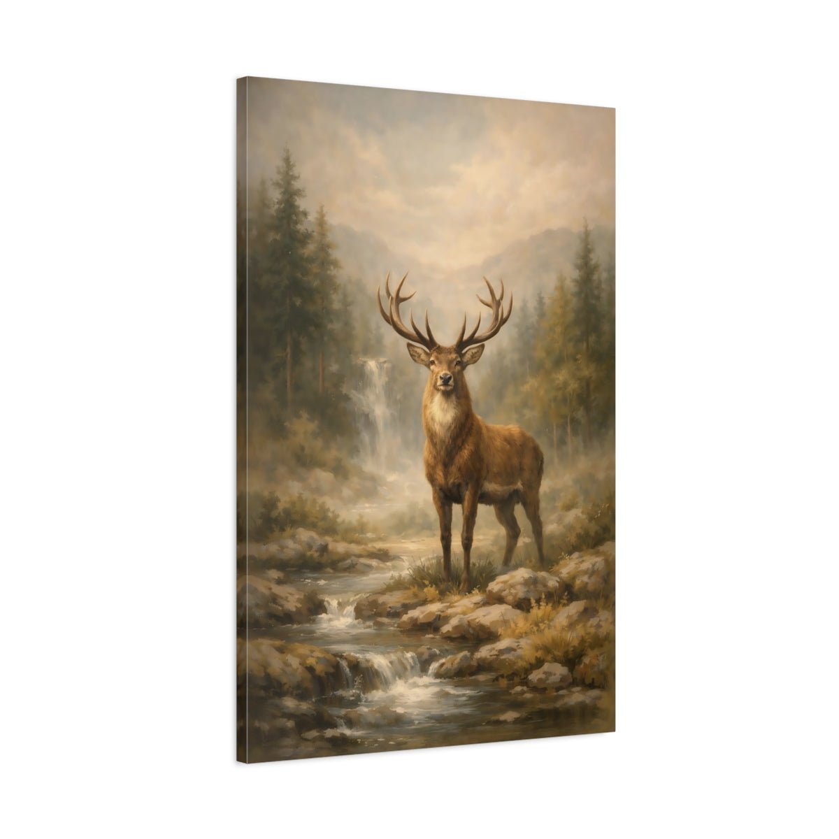 Nature Red Deer Brown - Canvas Wall Art Print - YesArtYes