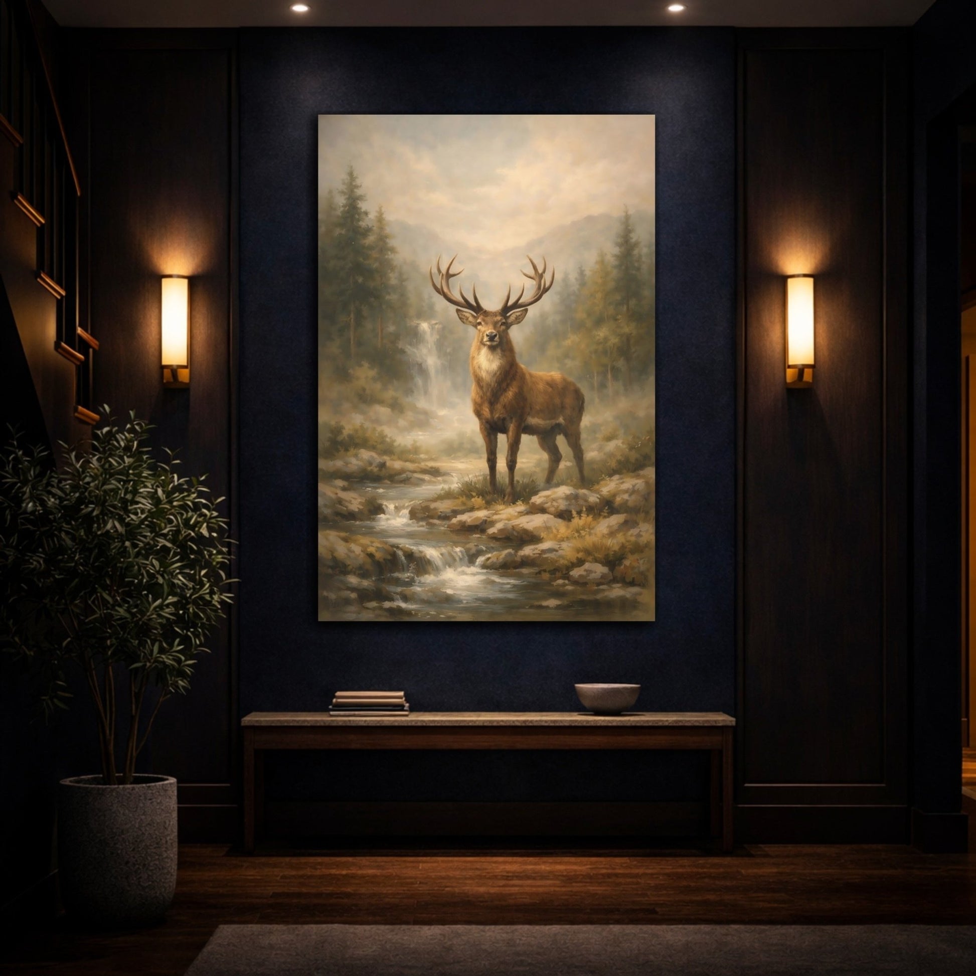 Nature Red Deer Brown - Canvas Wall Art Print - YesArtYes