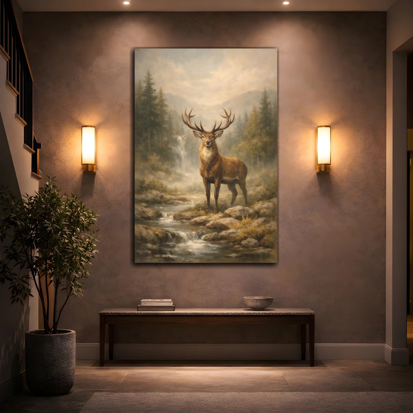 Nature Red Deer Brown - Canvas Wall Art Print - YesArtYes