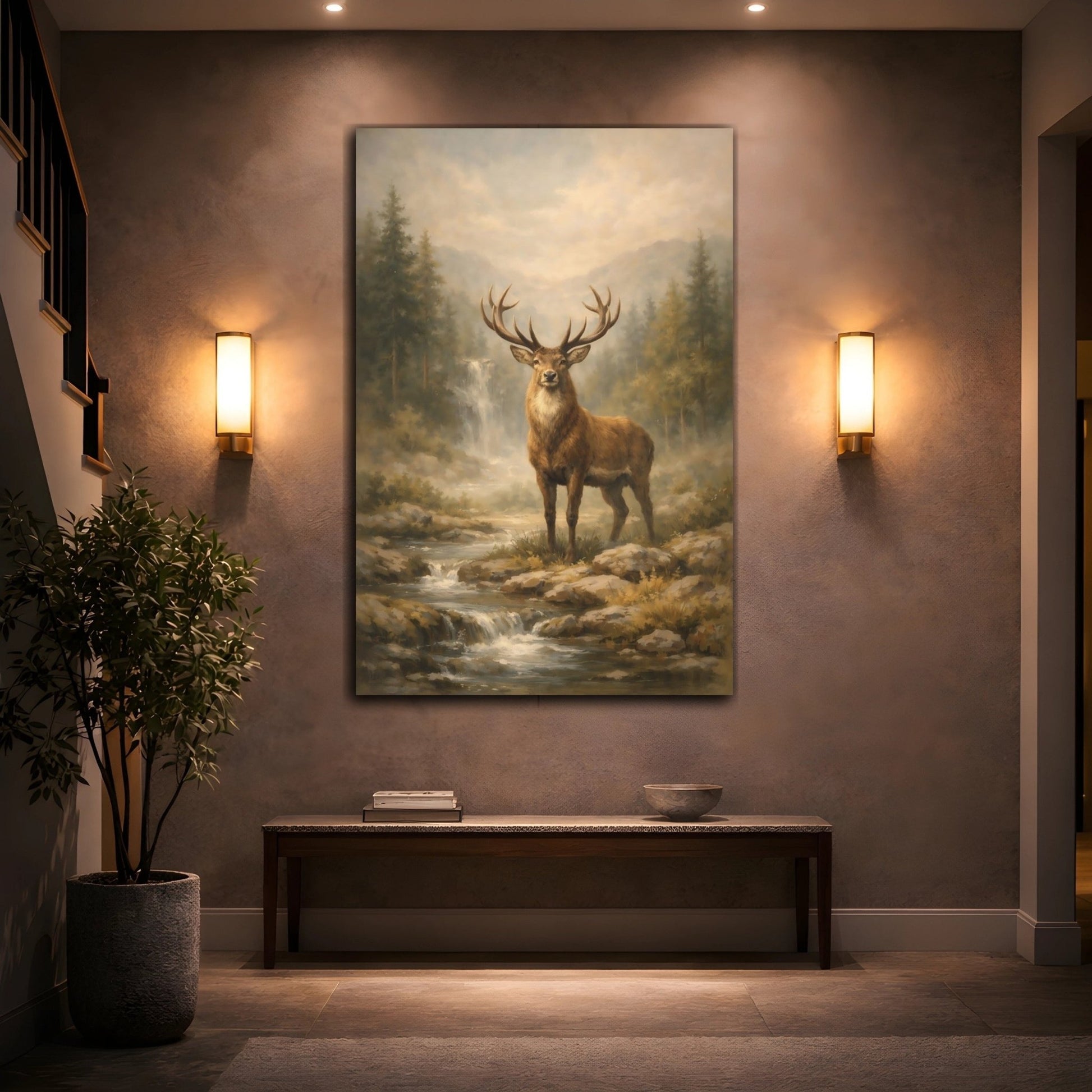 Nature Red Deer Brown - Canvas Wall Art Print - YesArtYes