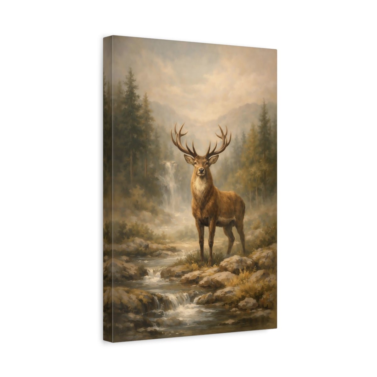 Nature Red Deer Brown - Canvas Wall Art Print - YesArtYes