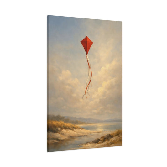 Main Mockup. Nature Red Kite Red Kite Beach shown as stretched canvas wall art