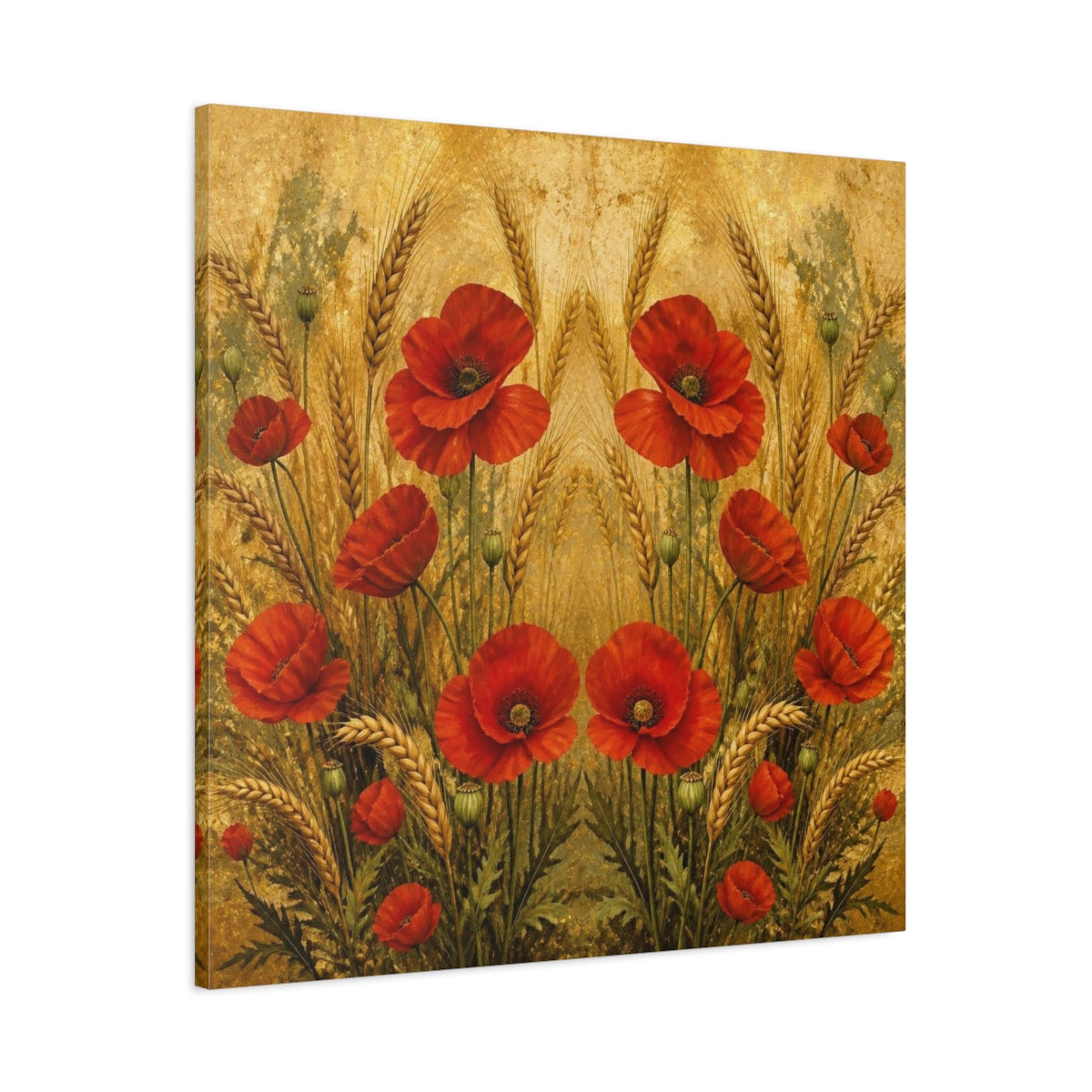 Main Mockup. Nature Red Poppies shown as canvas print