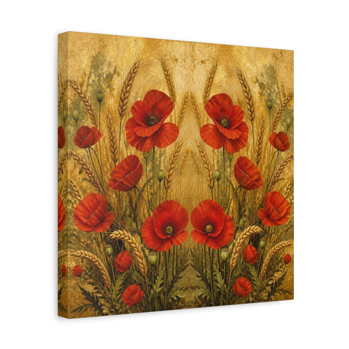 Side Mockup 7. Nature Red Poppies shown as canvas print