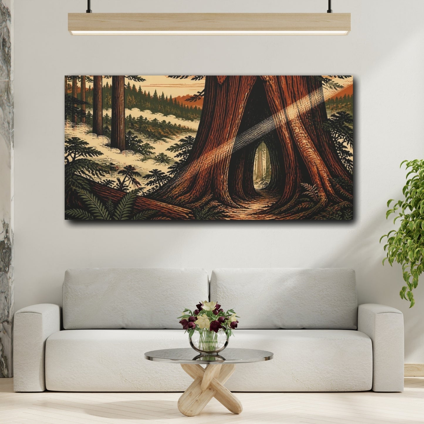 Mockup 2. Nature Redwood Hollow shown as canvas print