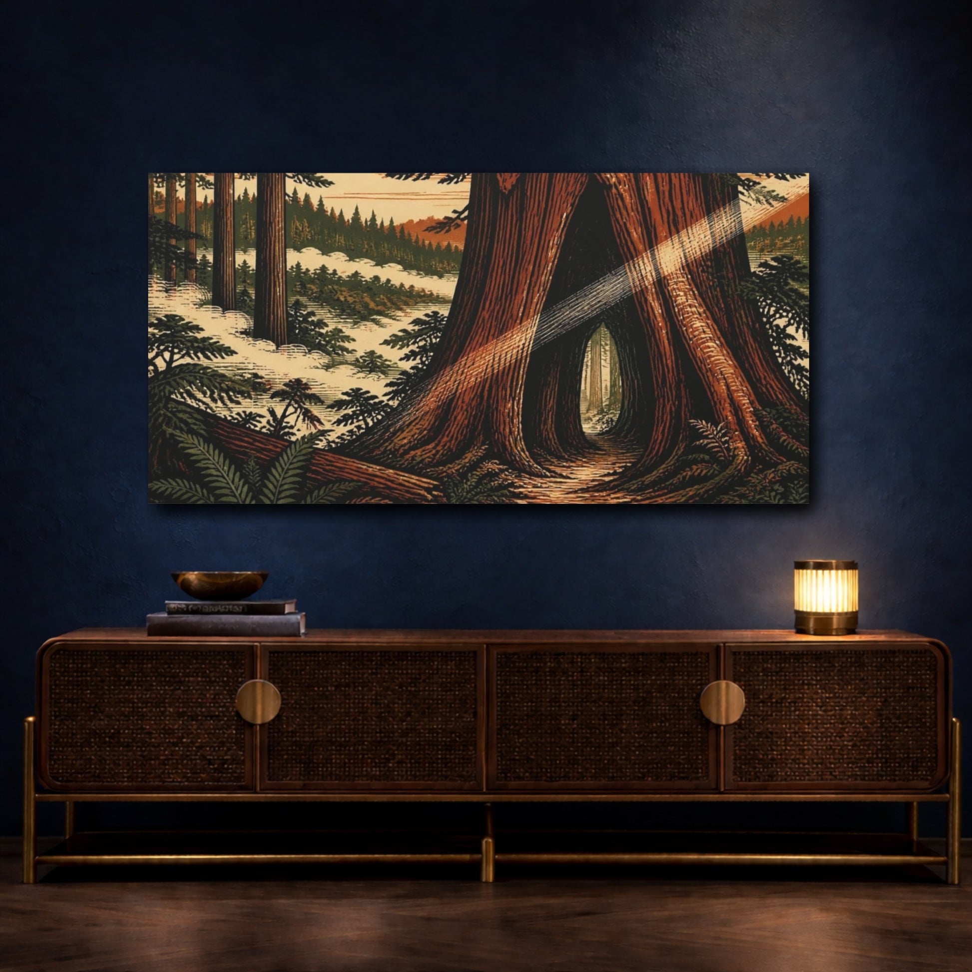 Mockup 4. Nature Redwood Hollow shown as canvas print