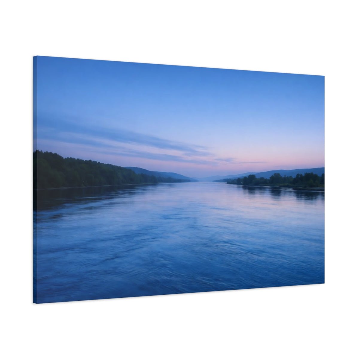 Nature River Blue Landscape - Canvas Wall Art Print - YesArtYes