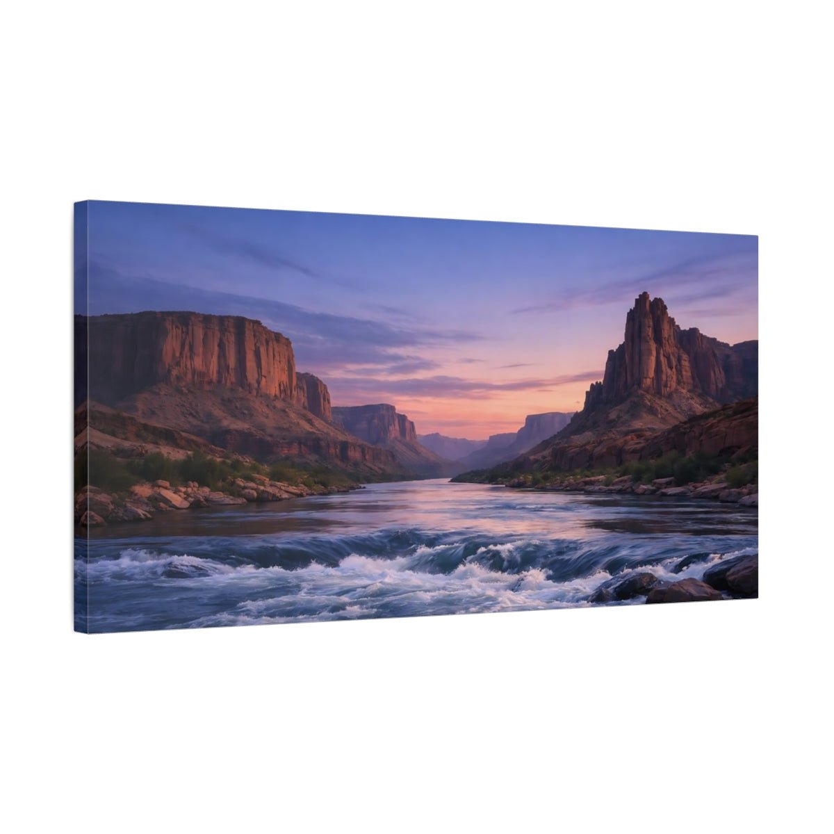 Nature River Canyon Sunset - Canvas Wall Art Print - YesArtYes