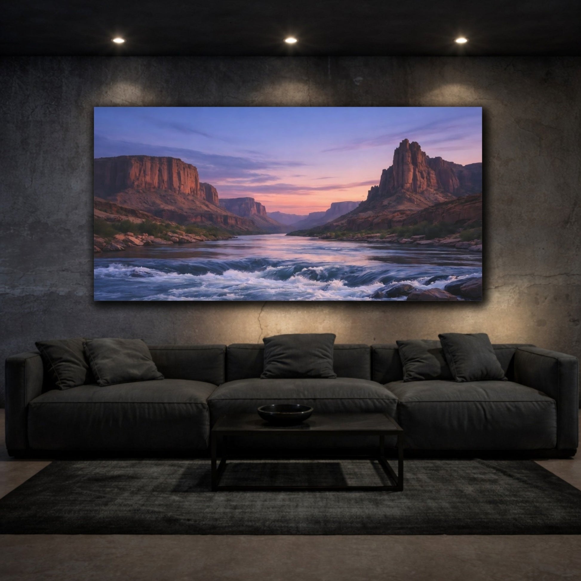 Nature River Canyon Sunset - Canvas Wall Art Print - YesArtYes