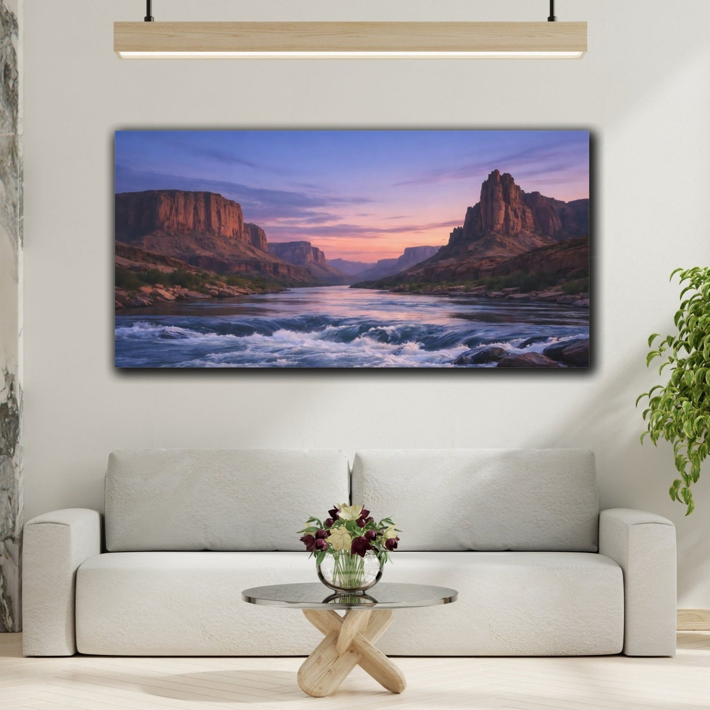 Nature River Canyon Sunset - Canvas Wall Art Print - YesArtYes