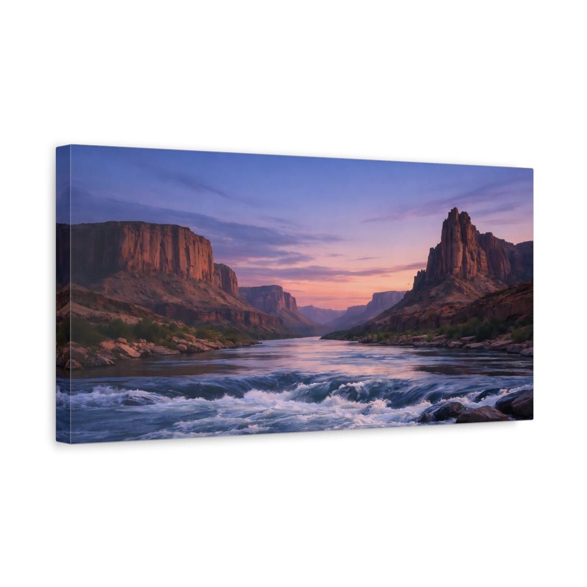 Nature River Canyon Sunset - Canvas Wall Art Print - YesArtYes