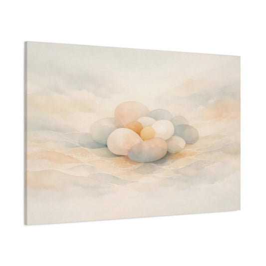 Nature River Stones Pastel - Canvas Wall Art Print - YesArtYes