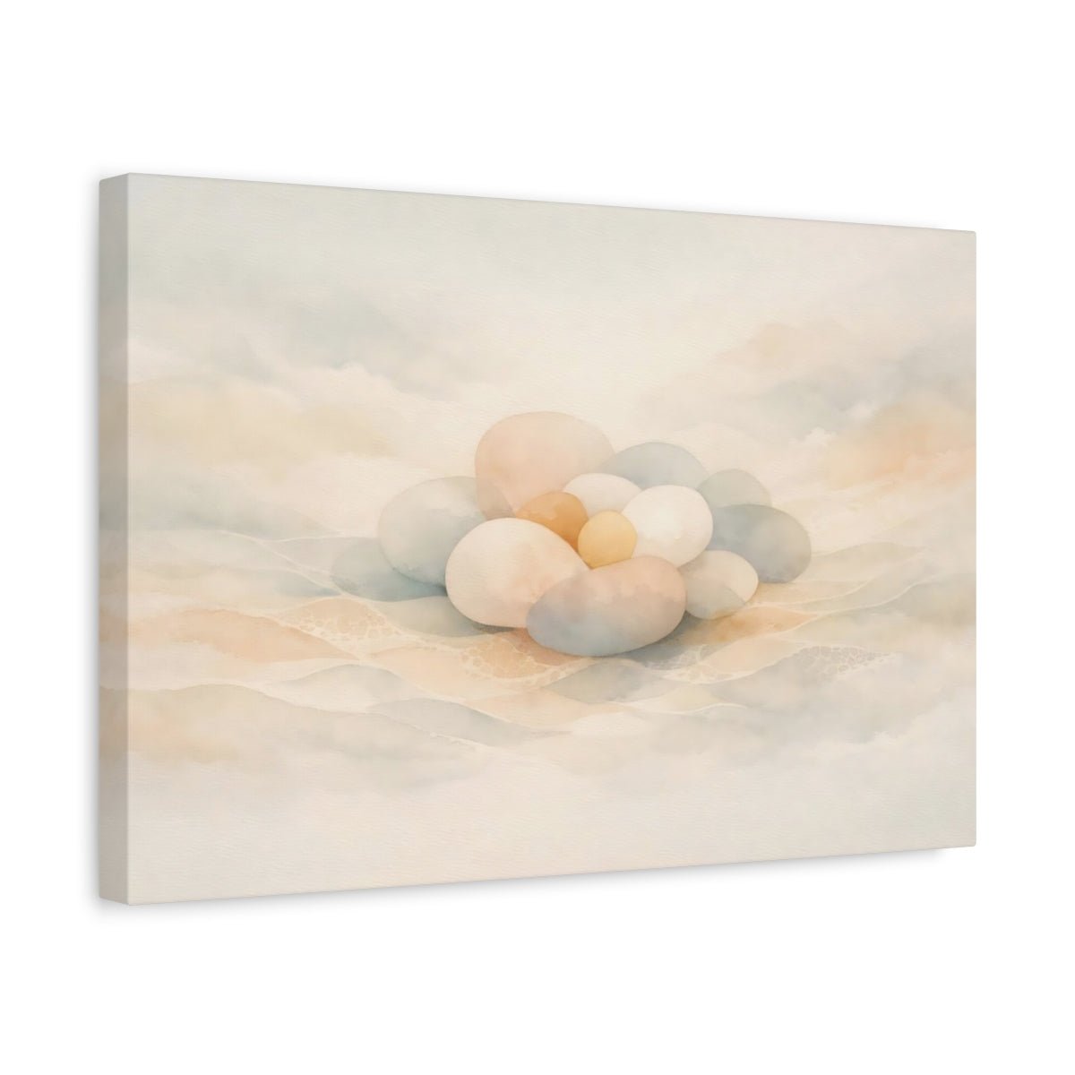 Nature River Stones Pastel - Canvas Wall Art Print - YesArtYes