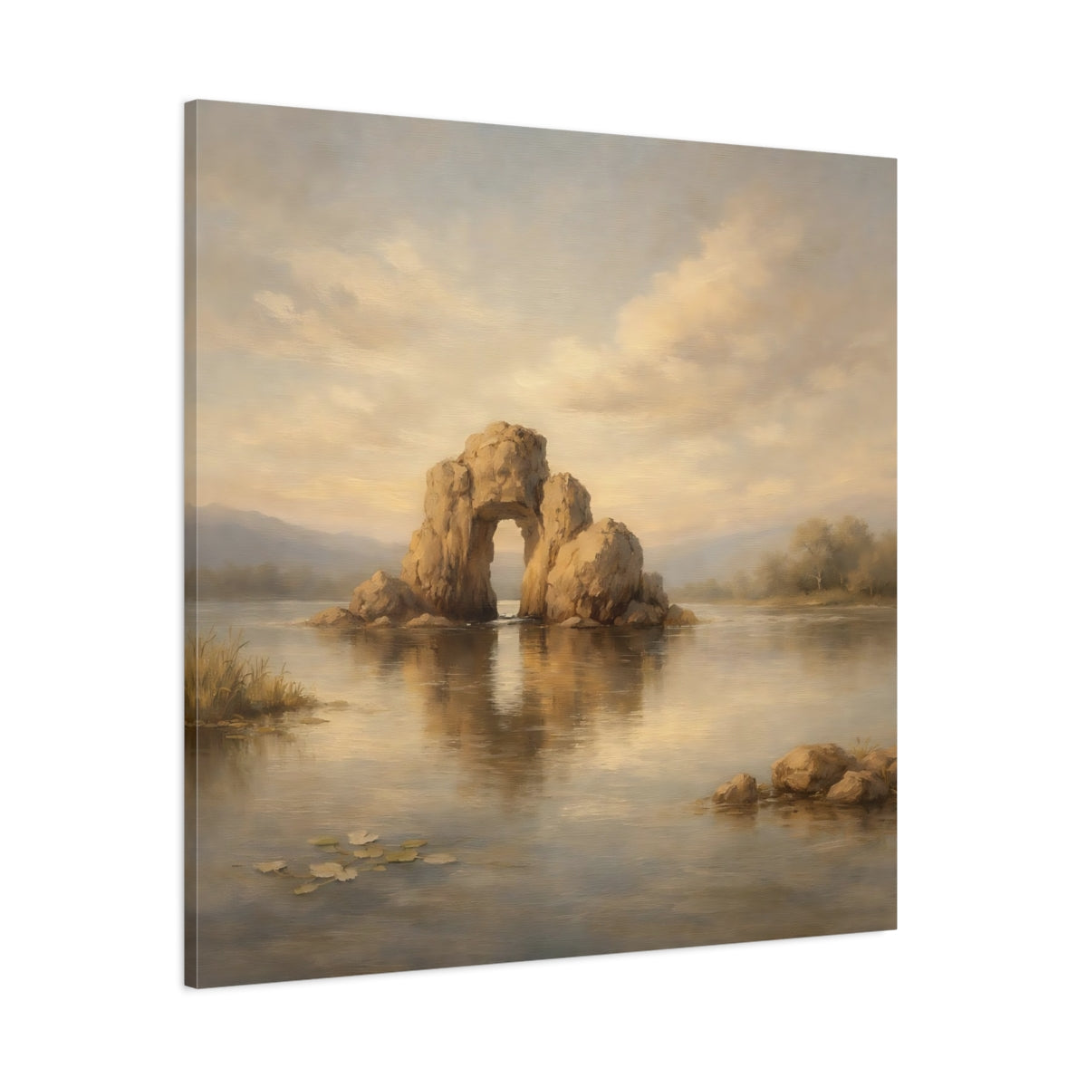 Main Mockup. Nature Rock Arch Warm Tones Landscape shown as stretched canvas wall art