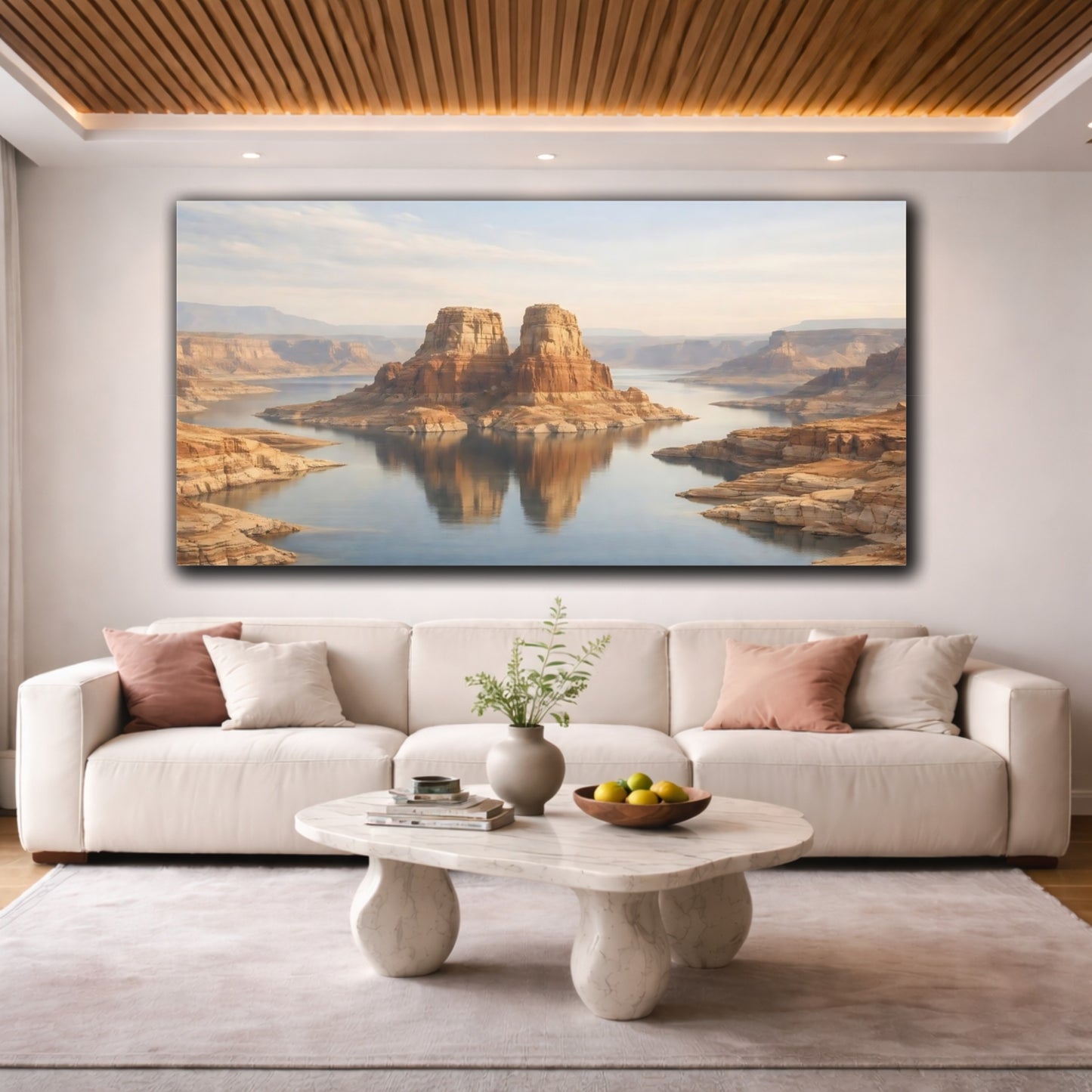 Mockup 3. Nature Rock Buttes Desert Canyon shown as stretched canvas wall art