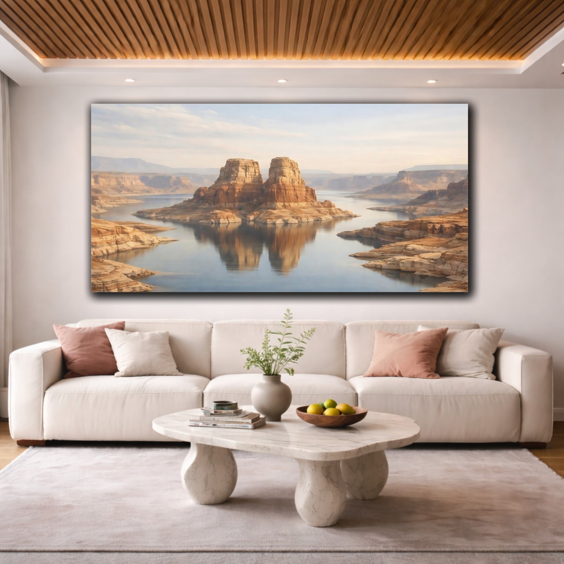 Mockup 3. Nature Rock Buttes Desert Canyon shown as stretched canvas wall art