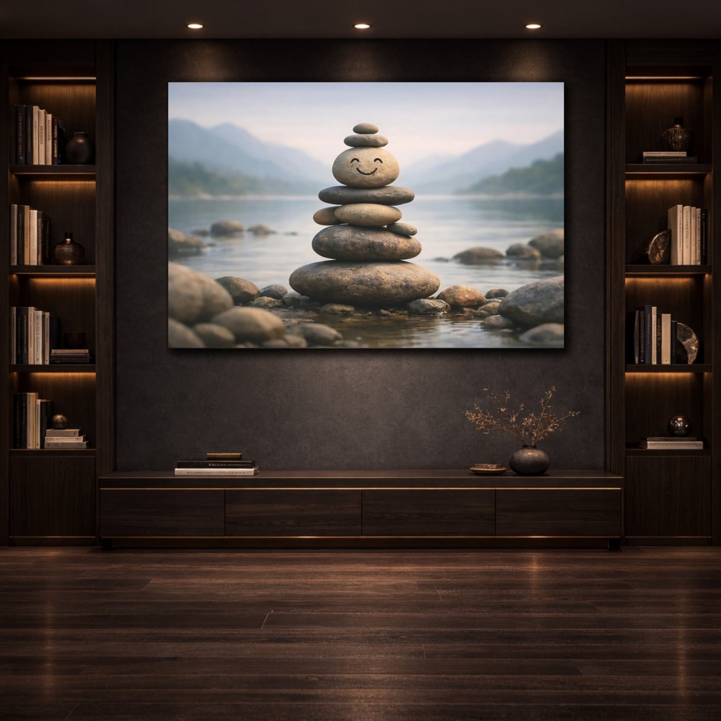 Nature Rock Cairn Zen Stone Stack - Canvas Wall Art Print - YesArtYes