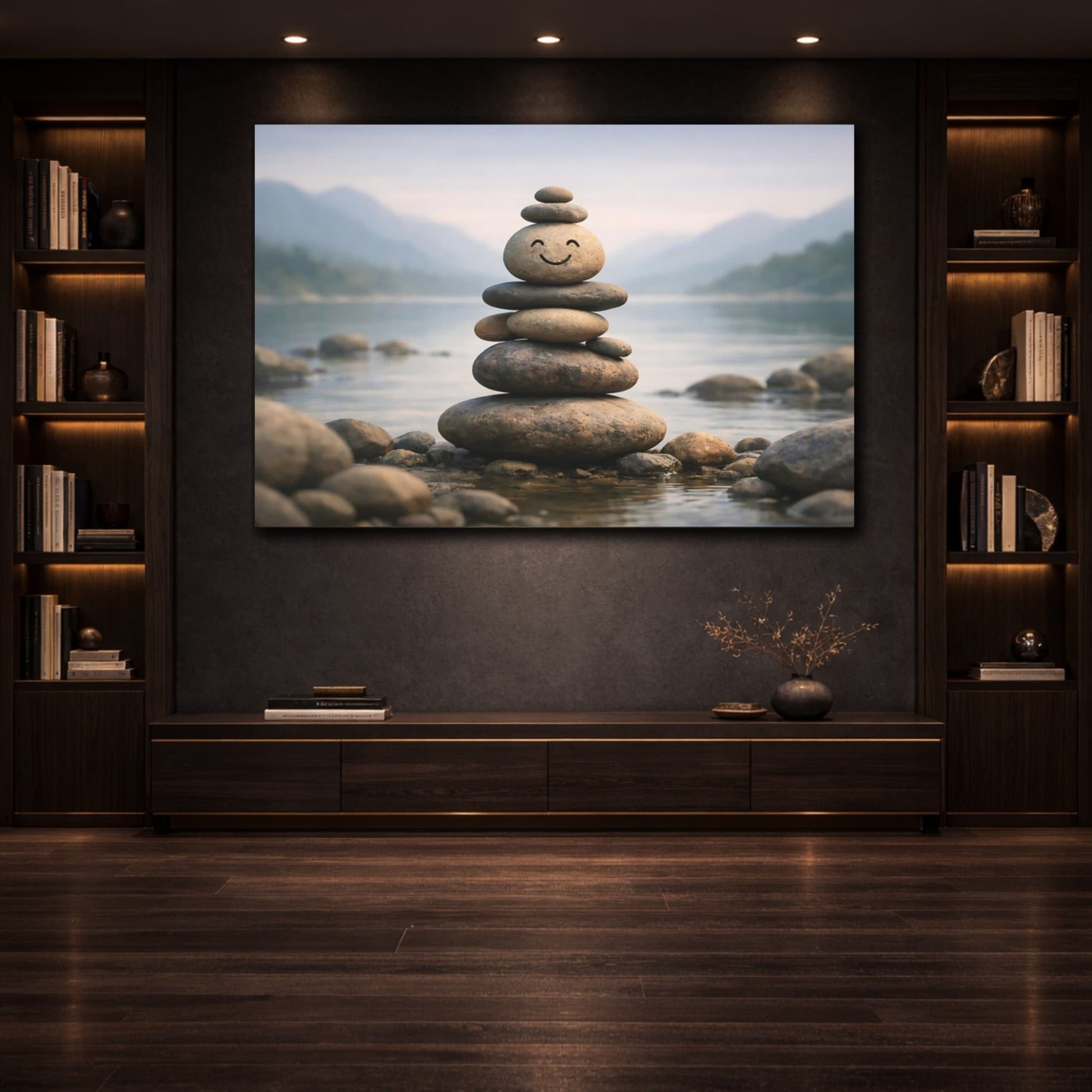 Nature Rock Cairn Zen Stone Stack - Canvas Wall Art Print - YesArtYes