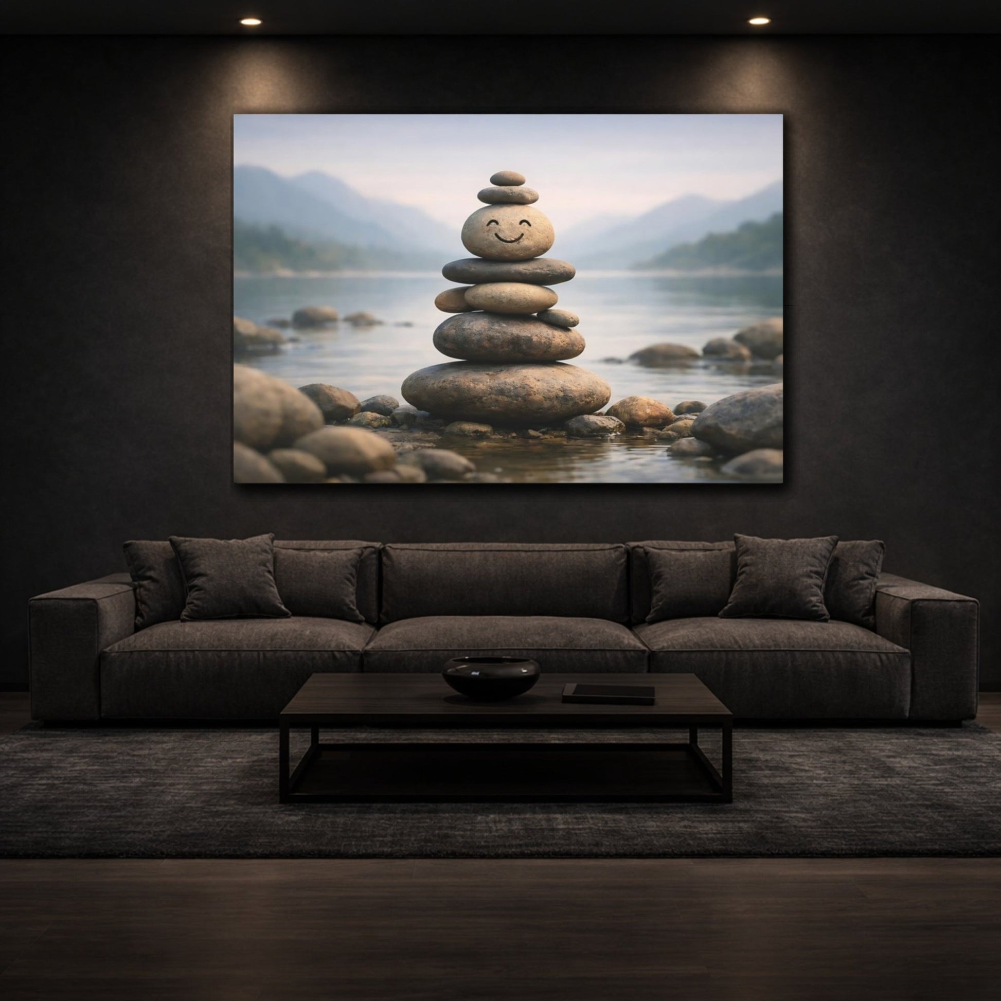 Nature Rock Cairn Zen Stone Stack - Canvas Wall Art Print - YesArtYes