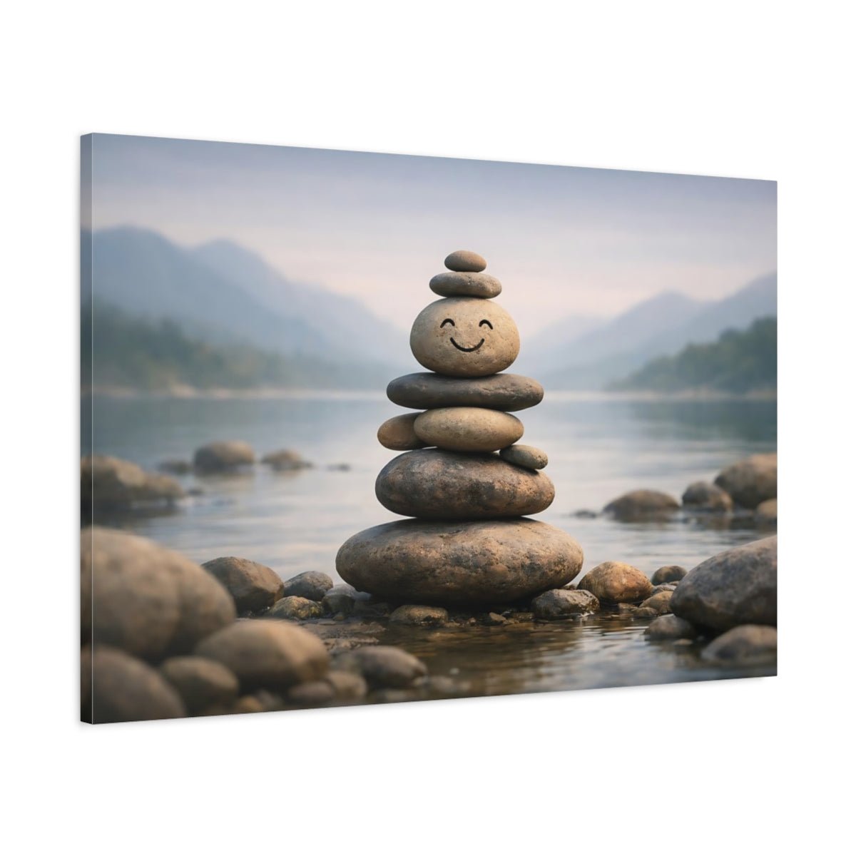 Nature Rock Cairn Zen Stone Stack - Canvas Wall Art Print - YesArtYes