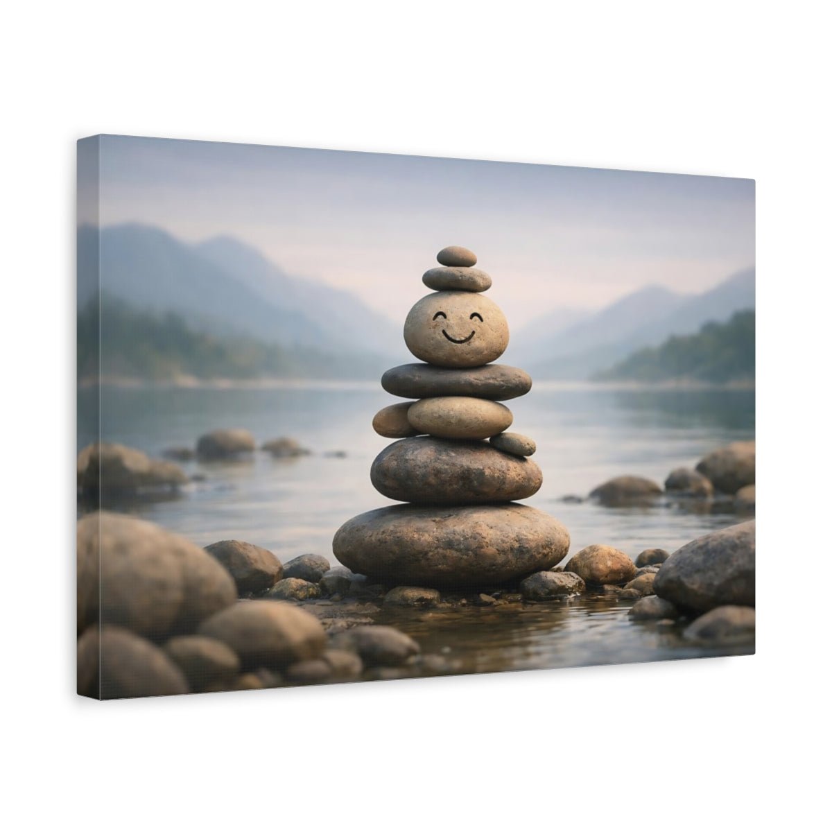 Nature Rock Cairn Zen Stone Stack - Canvas Wall Art Print - YesArtYes