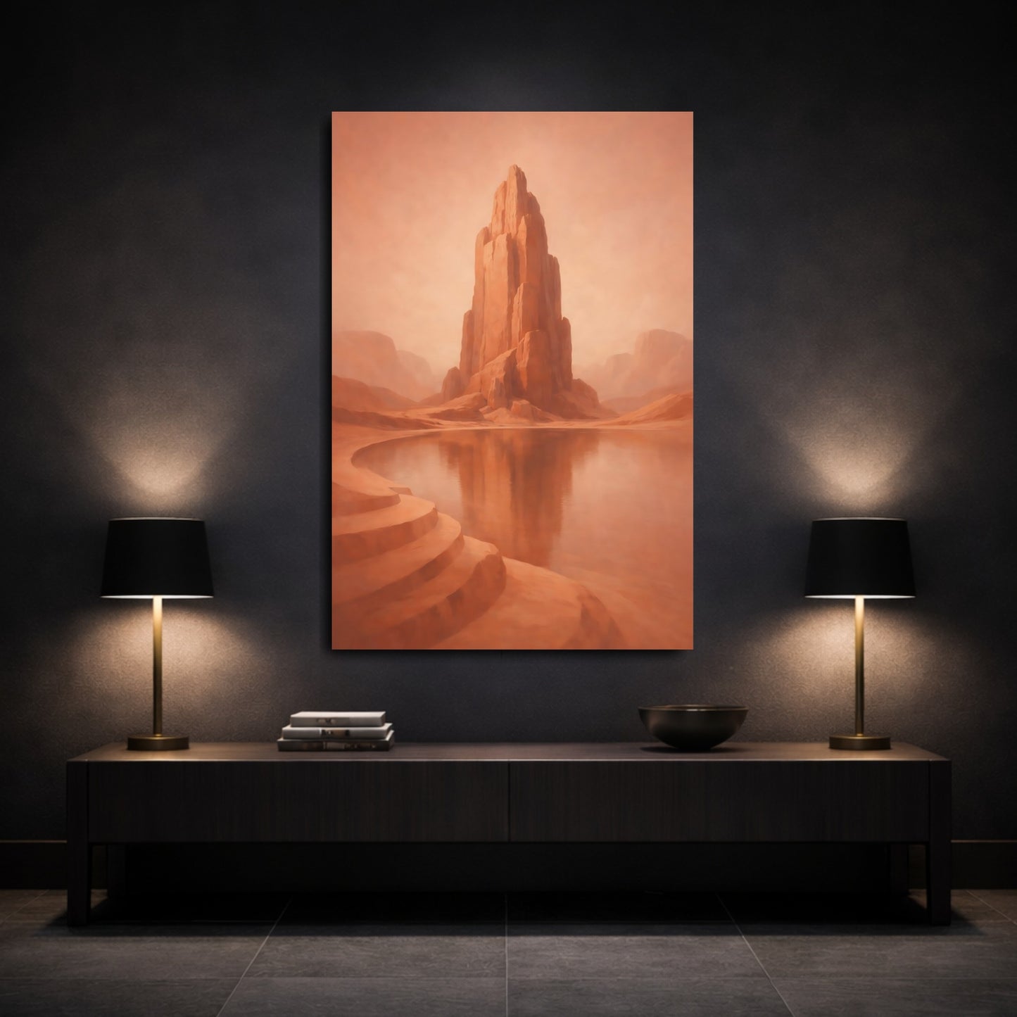 Mockup 2. Nature Rock Formation Desert Rock shown as stretched canvas wall art