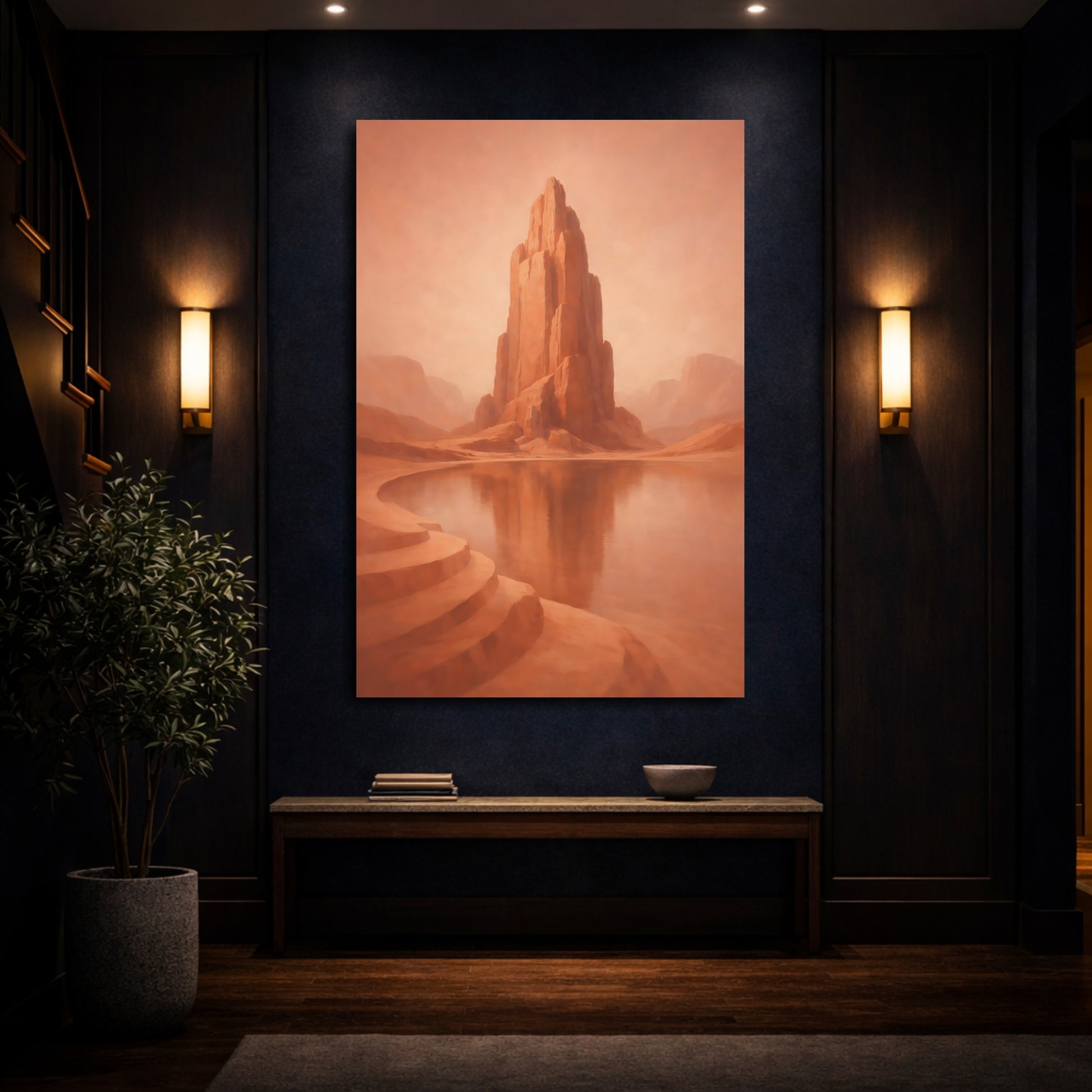 Mockup 3. Nature Rock Formation Desert Rock shown as stretched canvas wall art