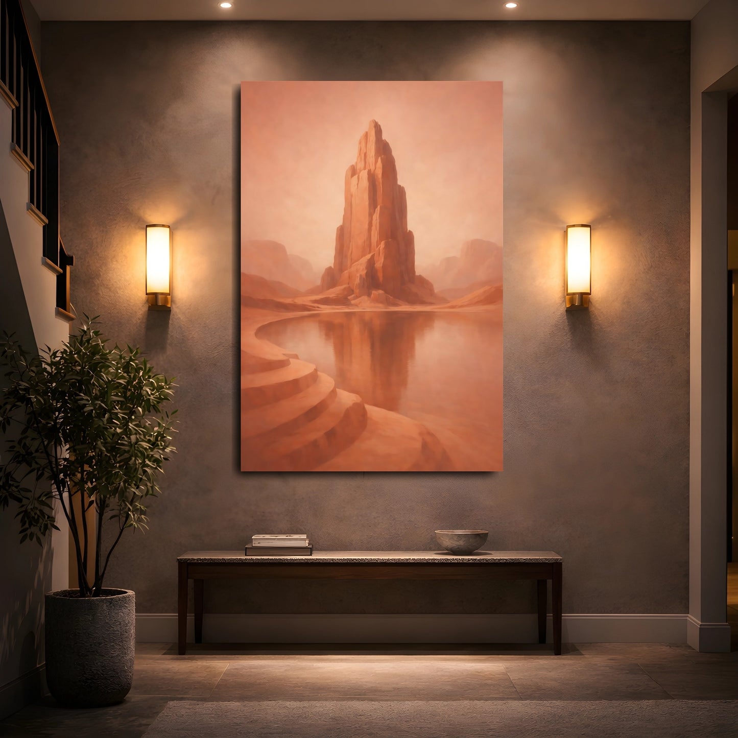Mockup 4. Nature Rock Formation Desert Rock shown as stretched canvas wall art