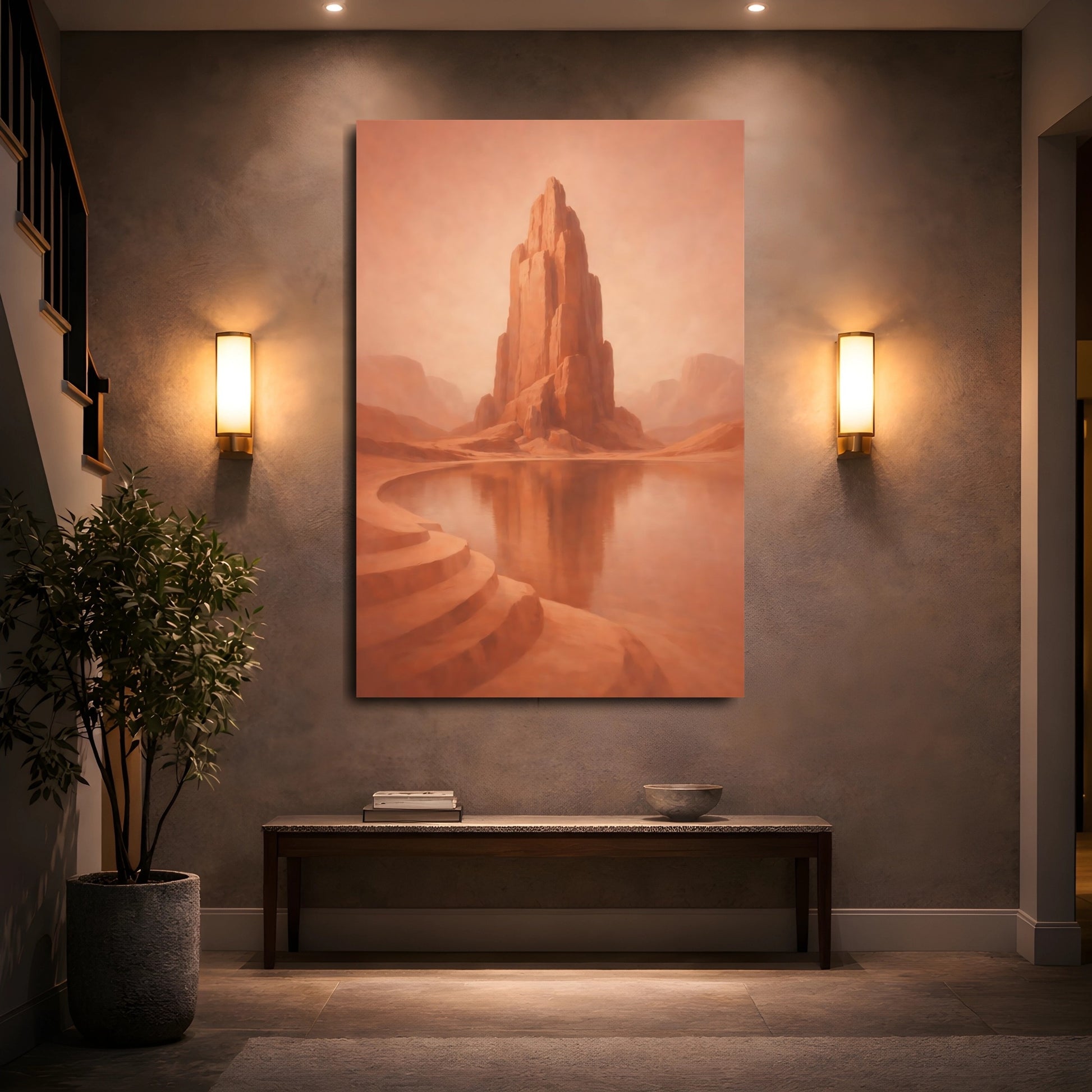 Mockup 4. Nature Rock Formation Desert Rock shown as stretched canvas wall art