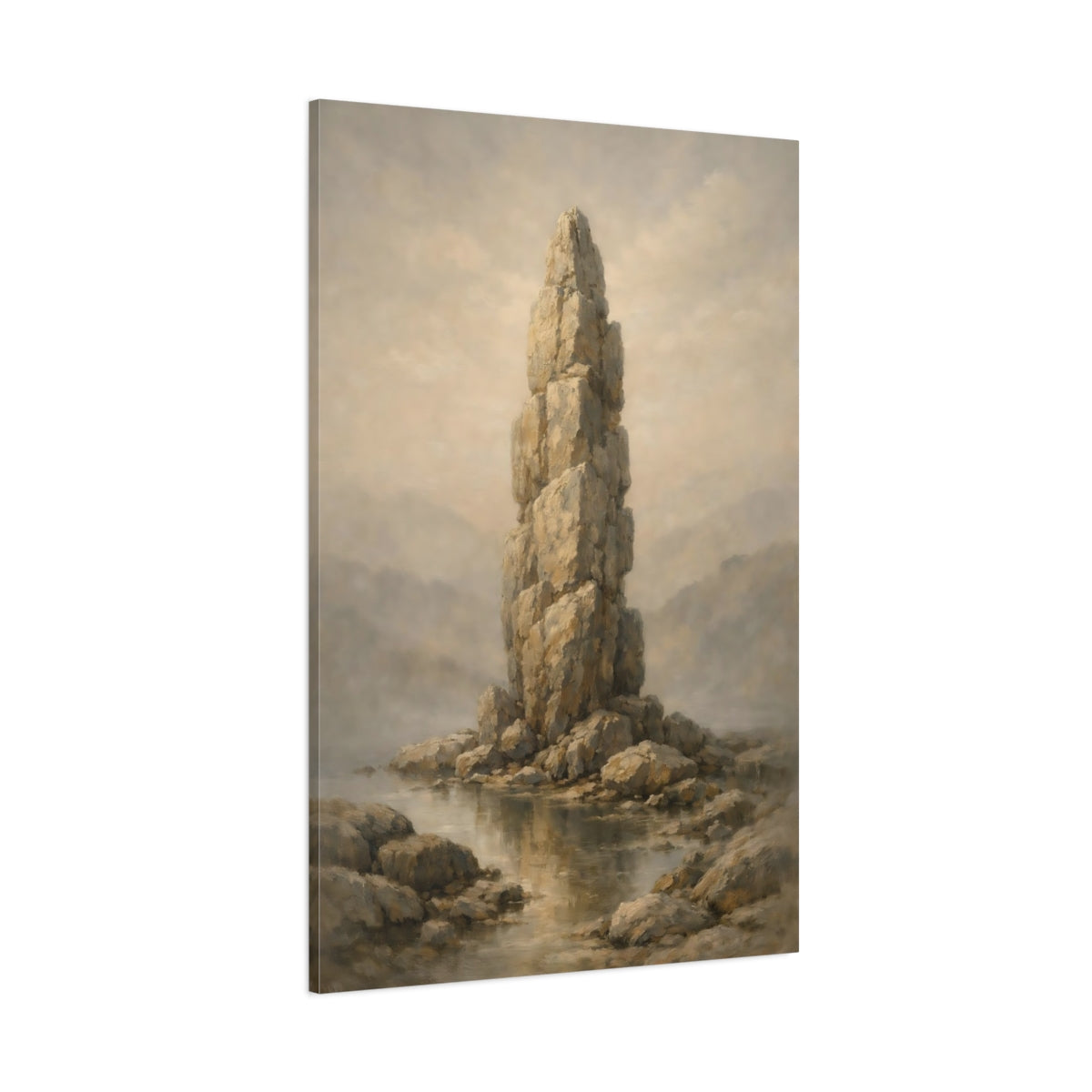 Main Mockup. Nature Rock Formation Earthy Tones shown as stretched canvas wall art